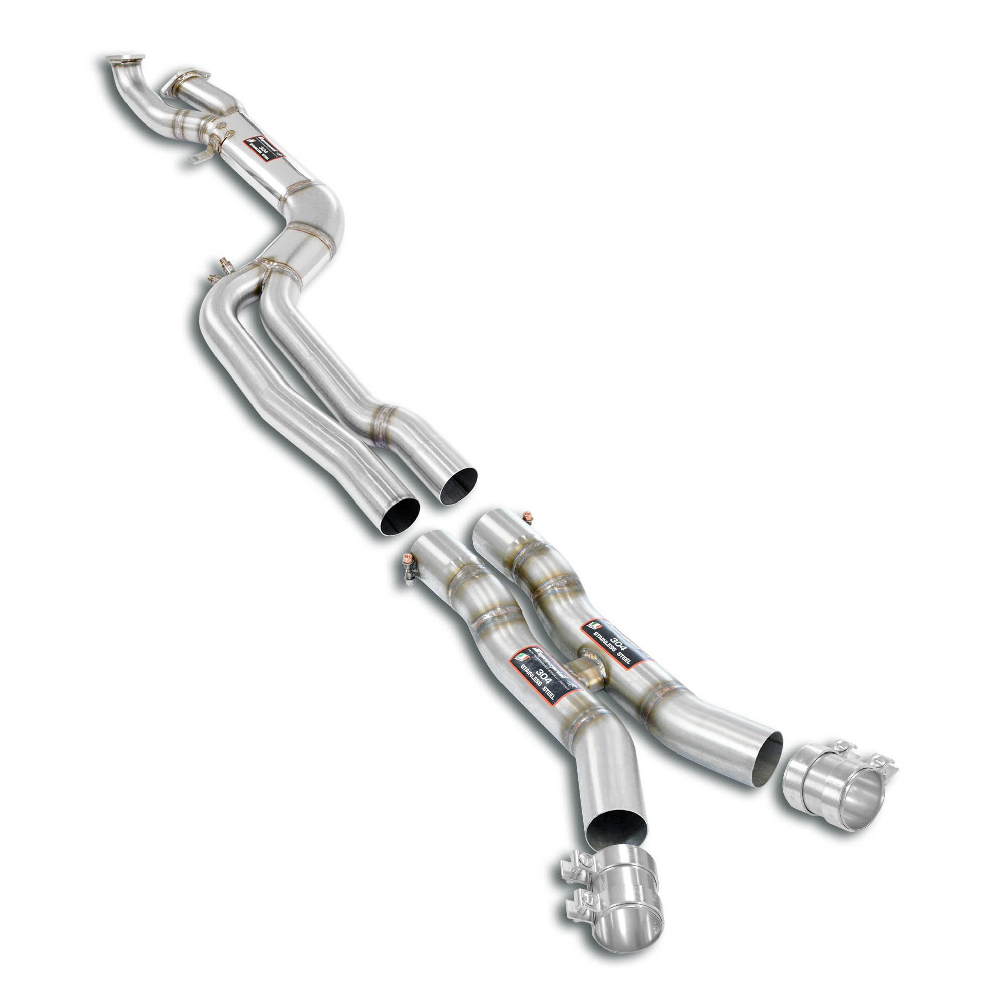 J-Pipe Race Package<br>Elimina catalizzatori secondari + OPF  + Silenziatore centrale<br>Compatibile con scarico posteriore di serie