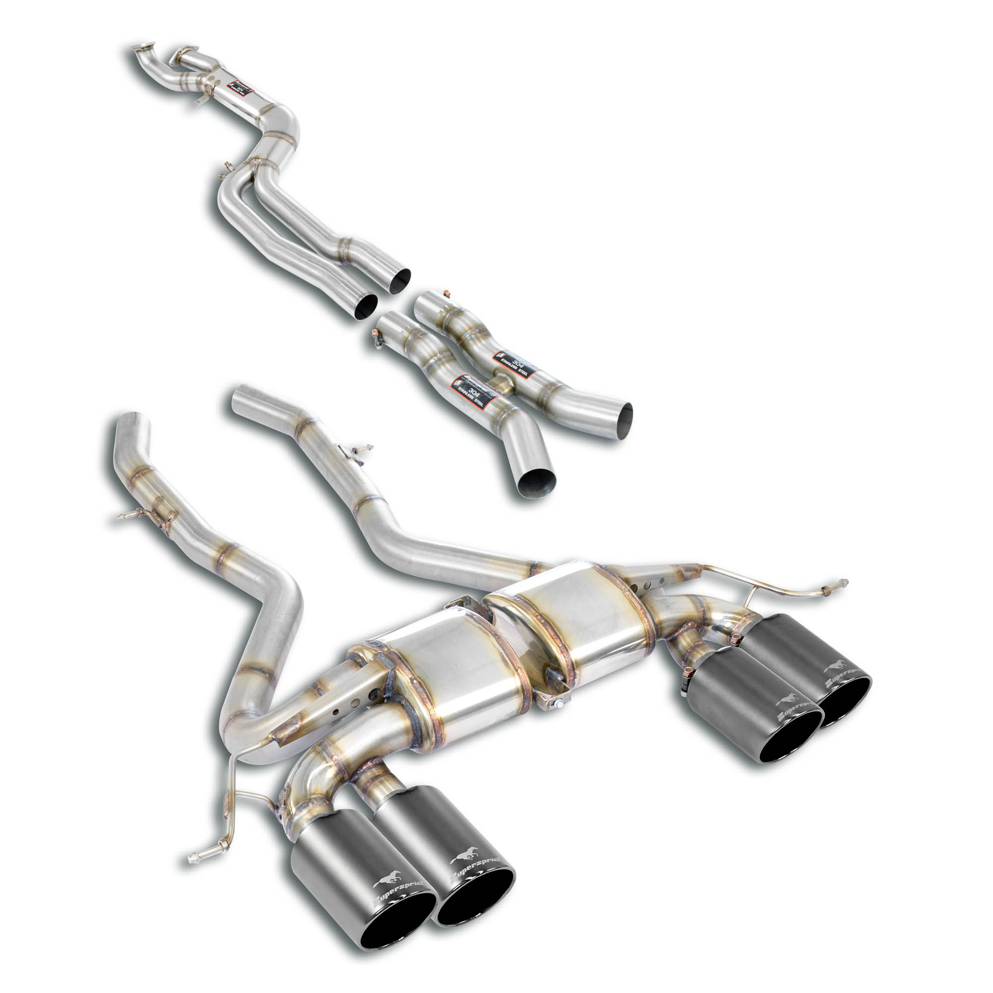 J-Pipe Race Package - completo<br>Elimina catalizzatori secondari + OPF  + Silenziatore centrale