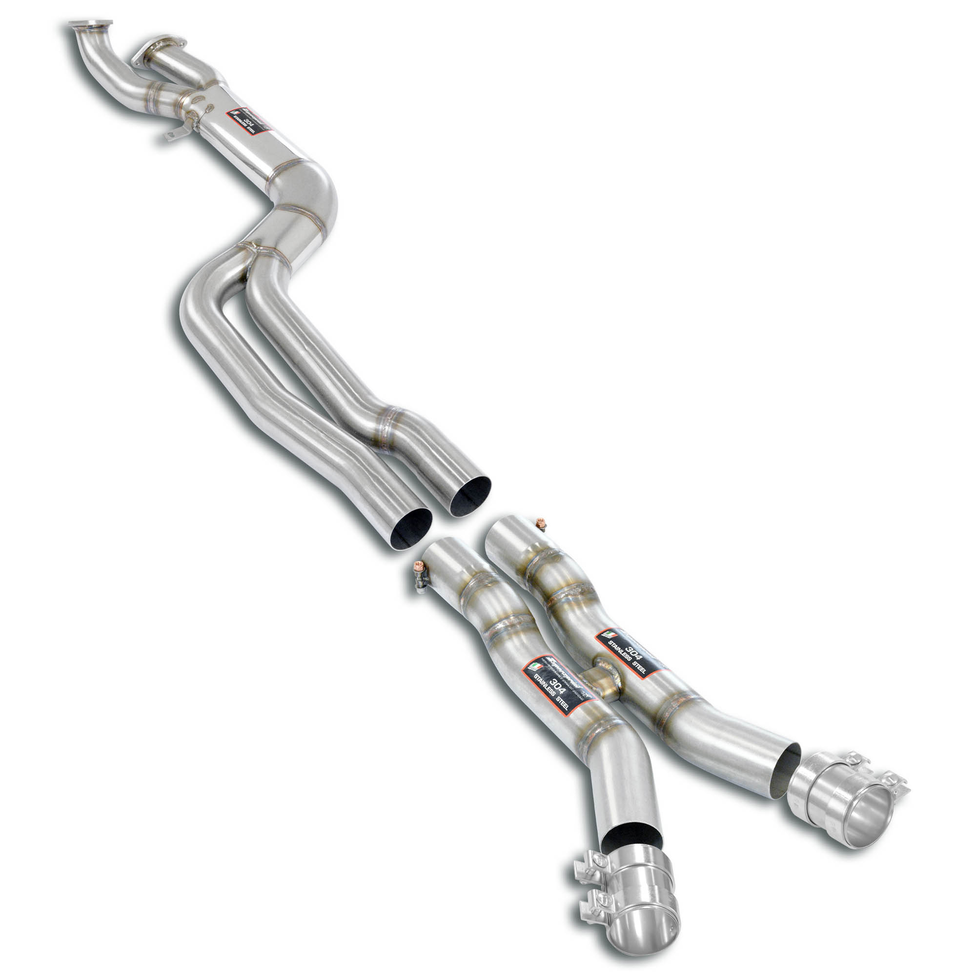 J-Pipe Race Package<br>Elimina catalizzatori secondari + silenziatore centrale<br>Per silenziatore posteriore di serie