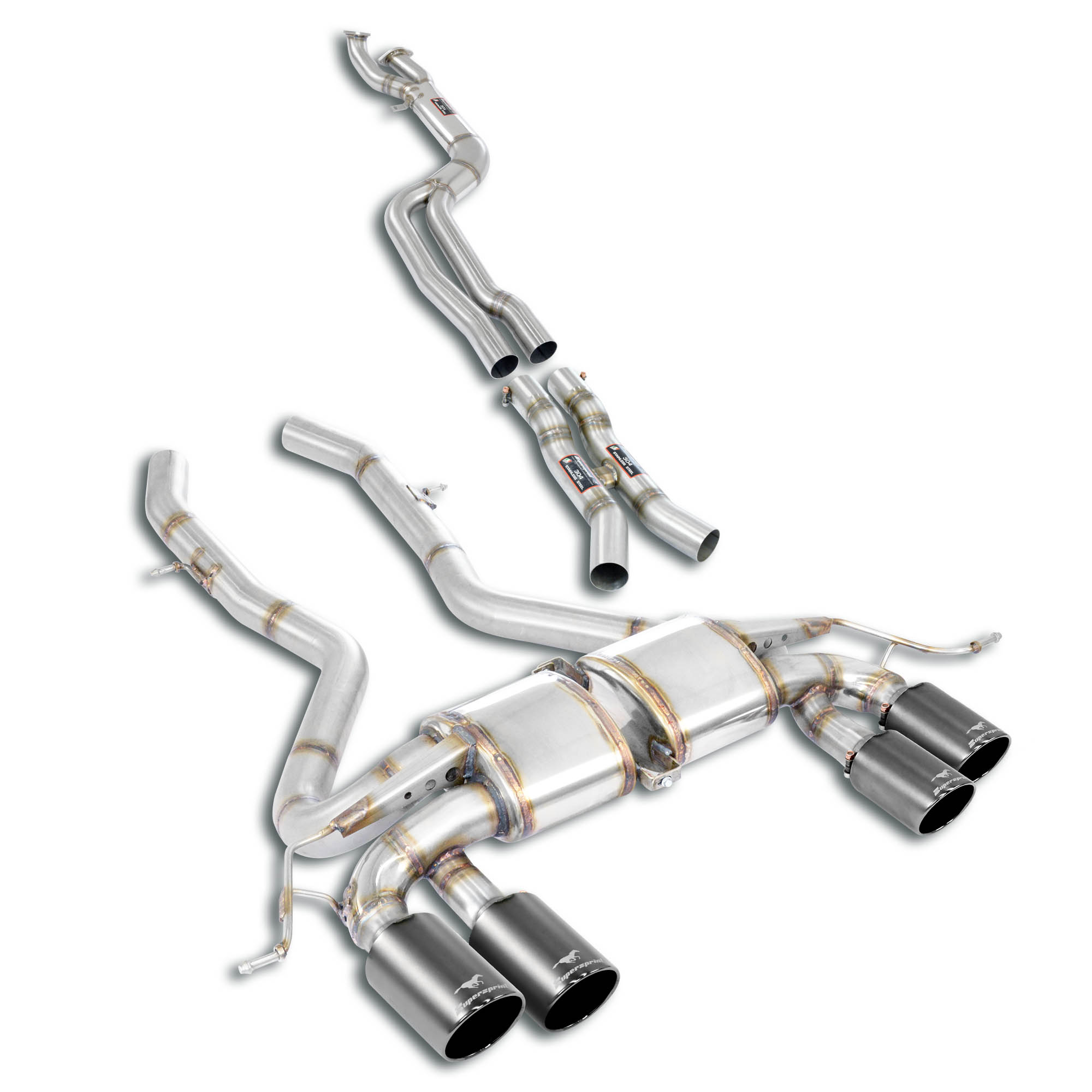 J-Pipe Race Package - complete<br>Elimina catalizzatori secondari + silenziatore centrale