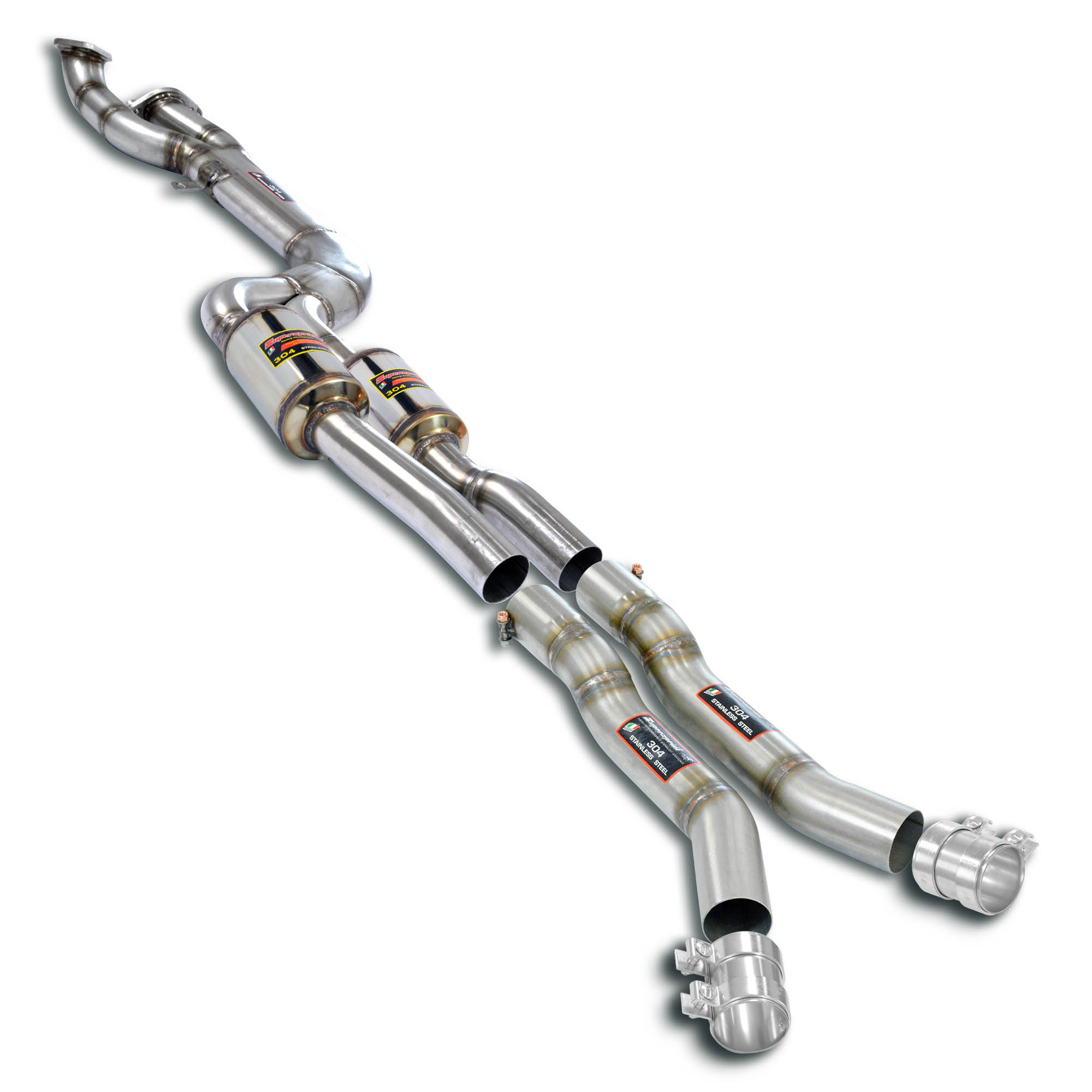 J-Pipe Touring Package<br>Elimina catalizzatori secondari + silenziatore centrale + OPF<br>Per silenziatore posteriore di serie