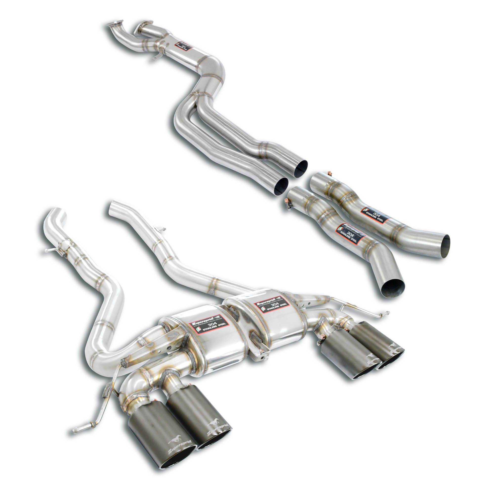 J-Pipe Race Package - complete<br>Elimina catalizzatori secondari + OPF + silenziatore centrale