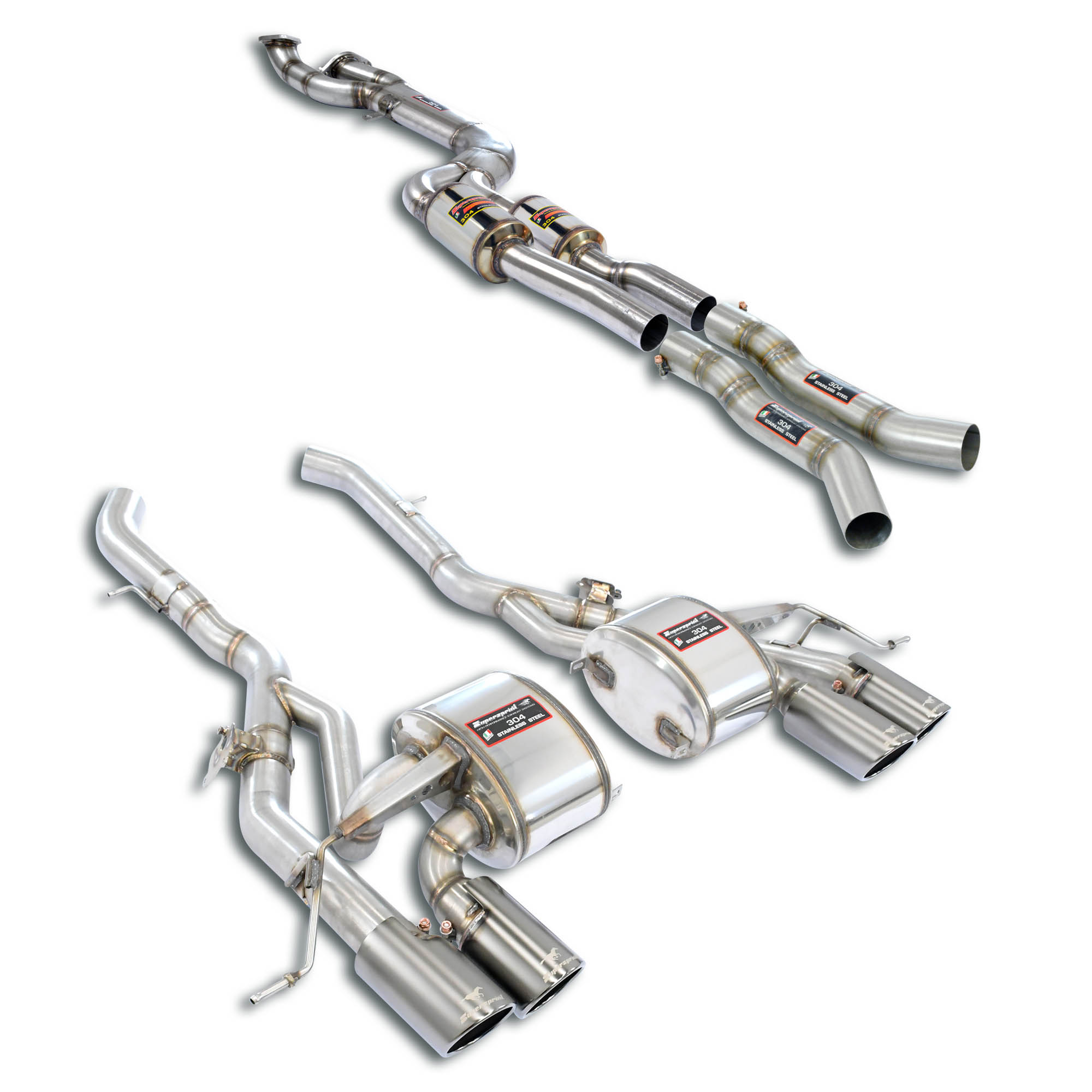 J-Pipe Touring Package con valvole - completo<br>Elimina catalizzatori secondari + OPF + silenziatore centrale