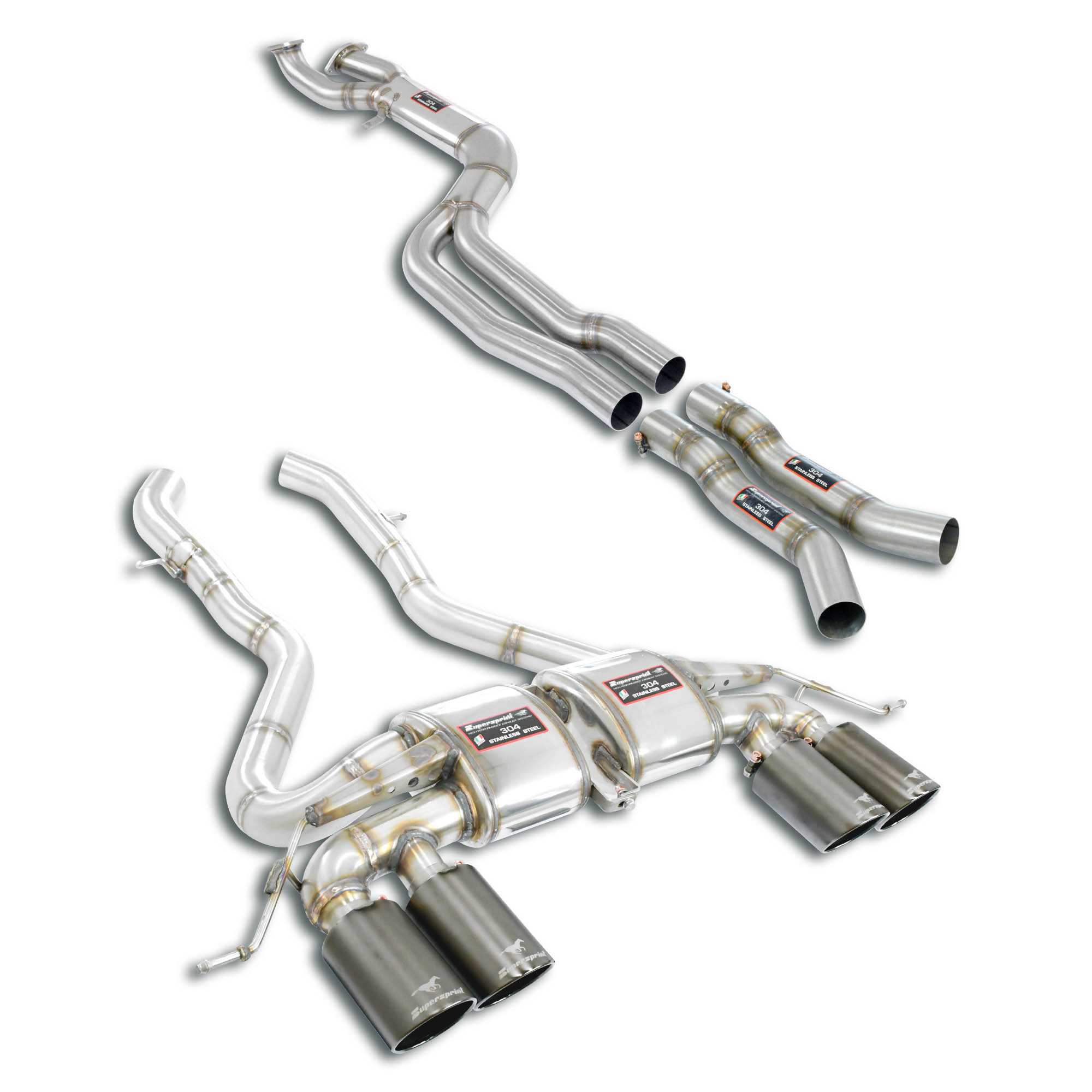 J-Pipe Race Package - complete<br>Elimina catalizzatori secondari + silenziatore centrale