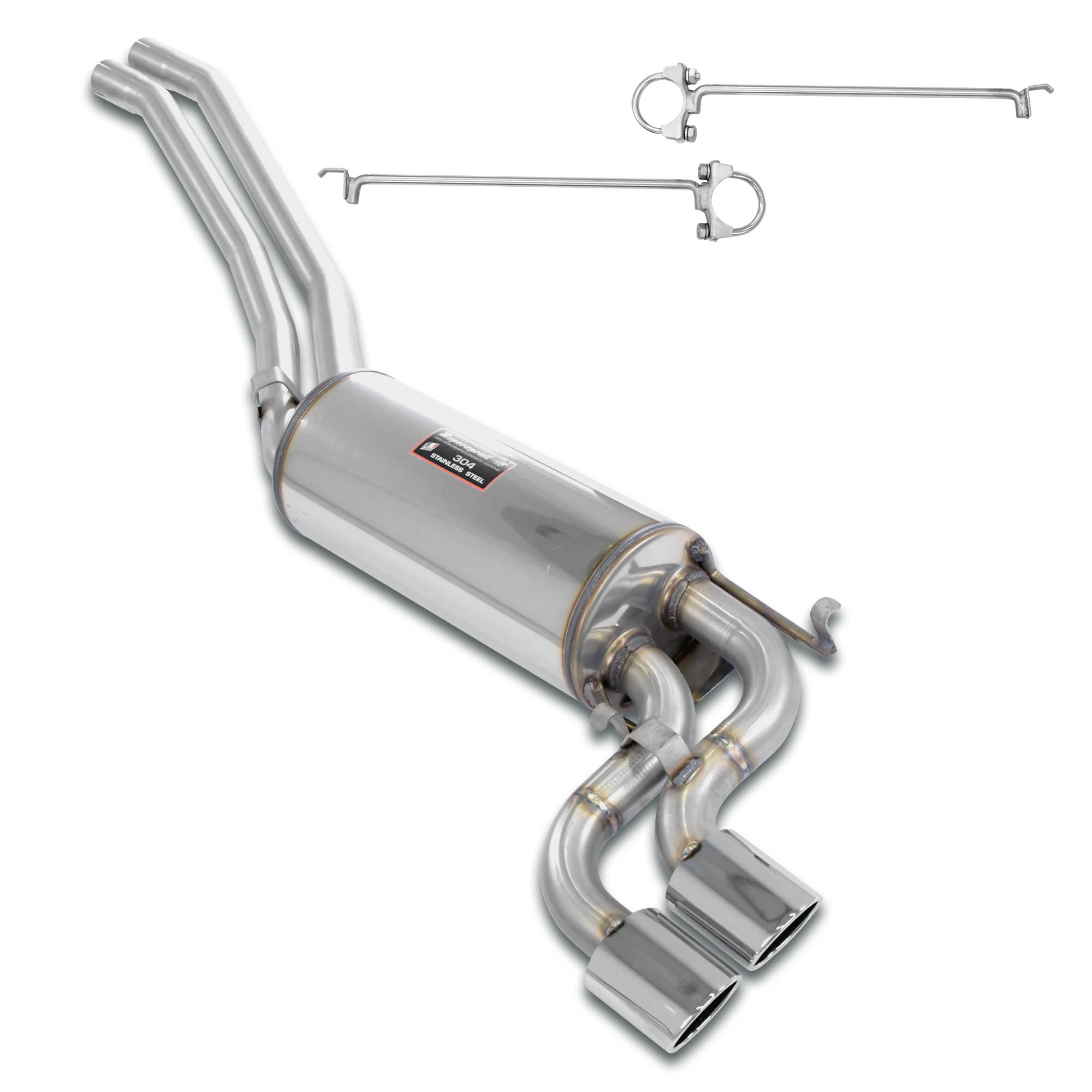 Kit tubi centrali + posteriore, terminali S-Bend 90x70<br>paraurti Standard