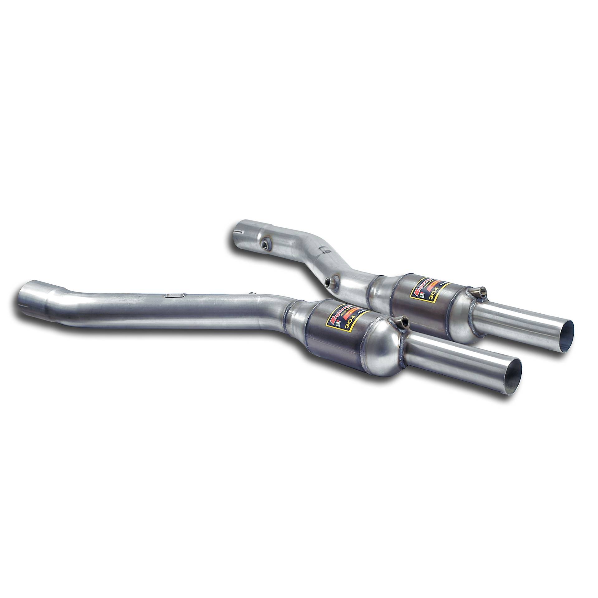 Scarico anteriore destro + sinistro con catalizzatore metallico