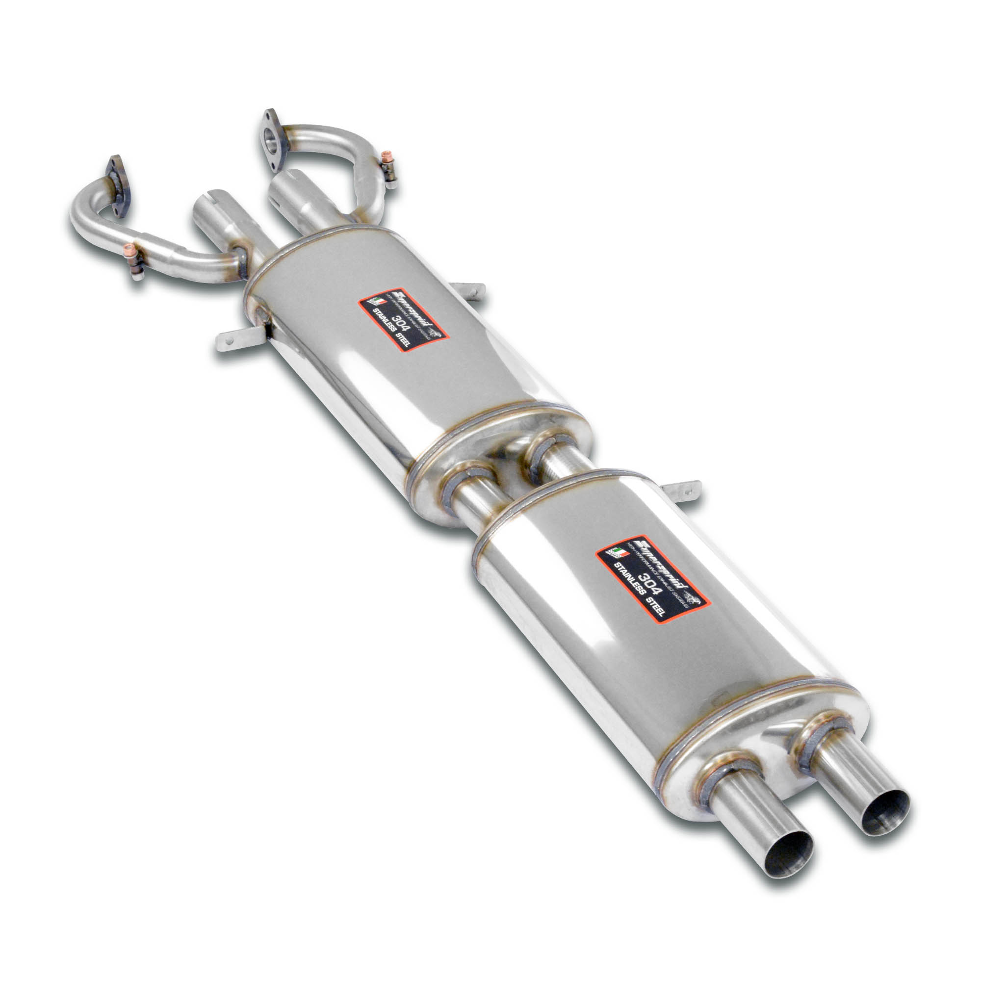 Scarico anteriore + centrale sinistro (2 Silenziatori)<br>Disponibile su richiesta