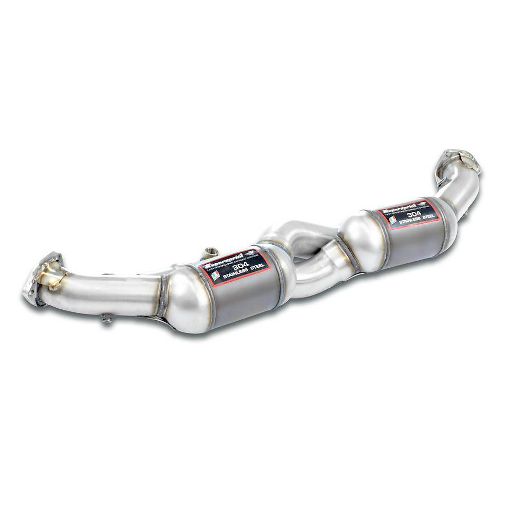 Scarico anteriore Destro + Sinistro con catalizzatore metallico 100CPSI<br>Compatibile con marmitte posteriori di serie