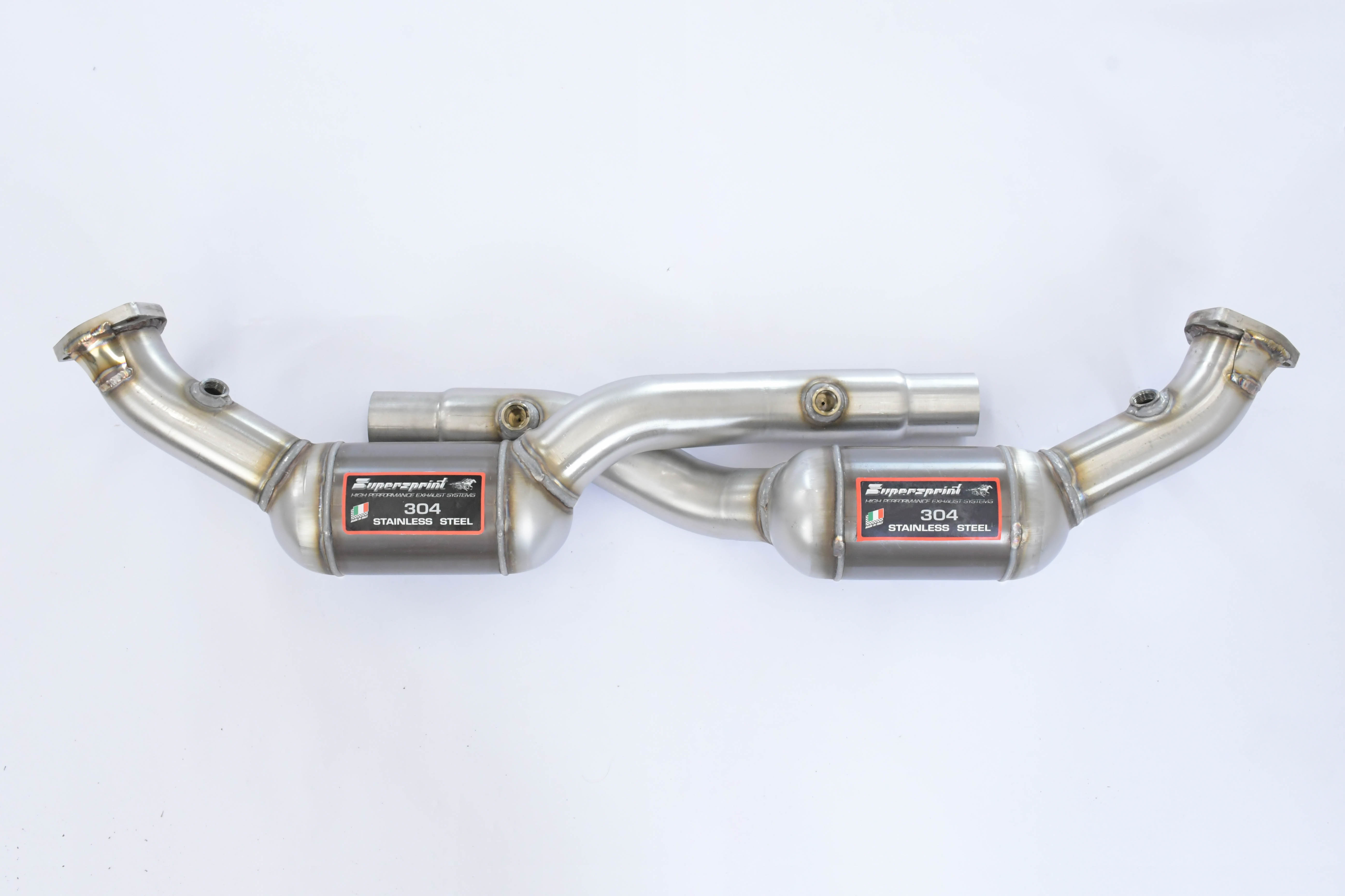 Scarico anteriore Destro + Sinistro con catalizzatore metallico 200CPSI<br>Compatibile con marmitte posteriori di serie