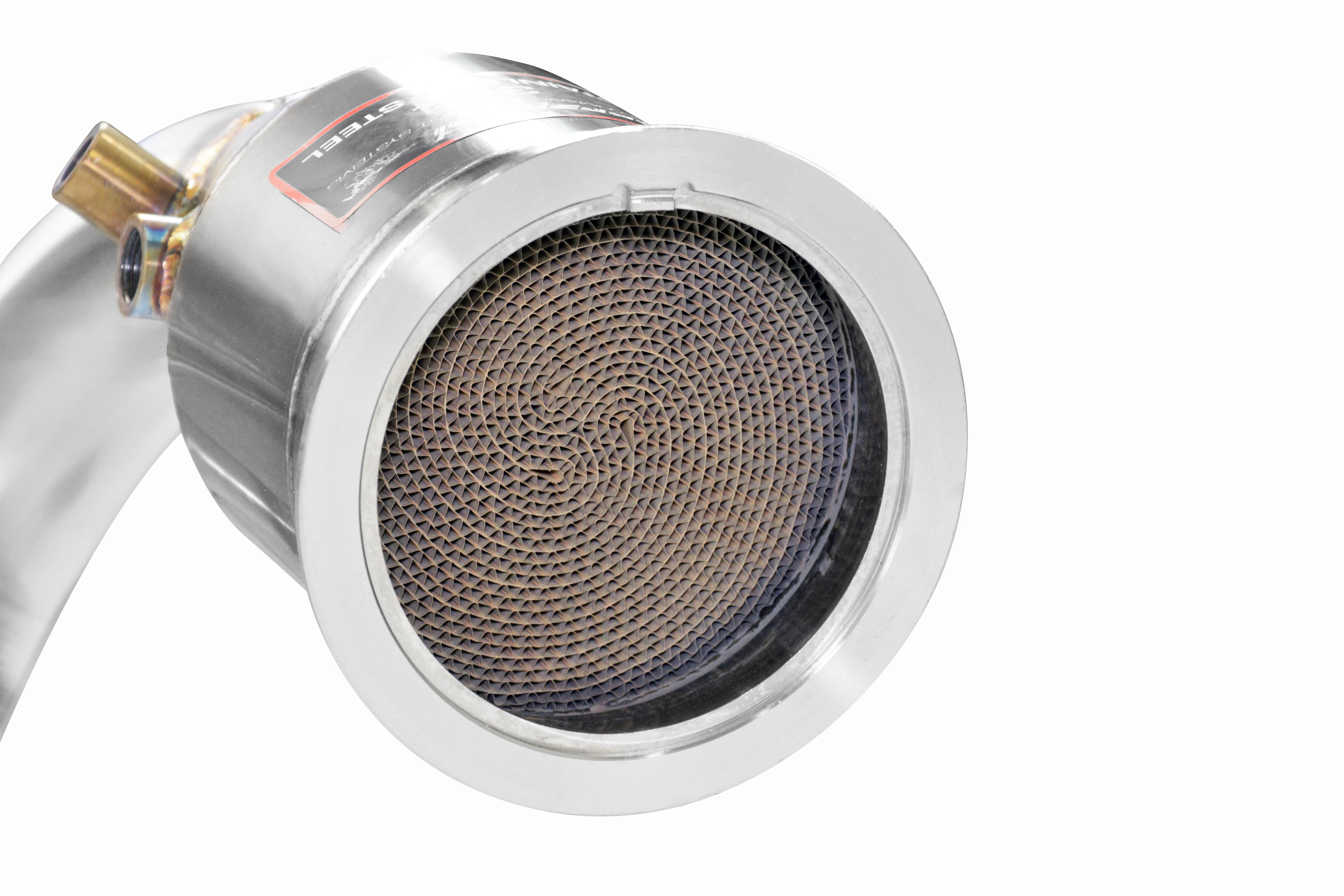 Downpipe Sinistro + catalizzatore metallico 