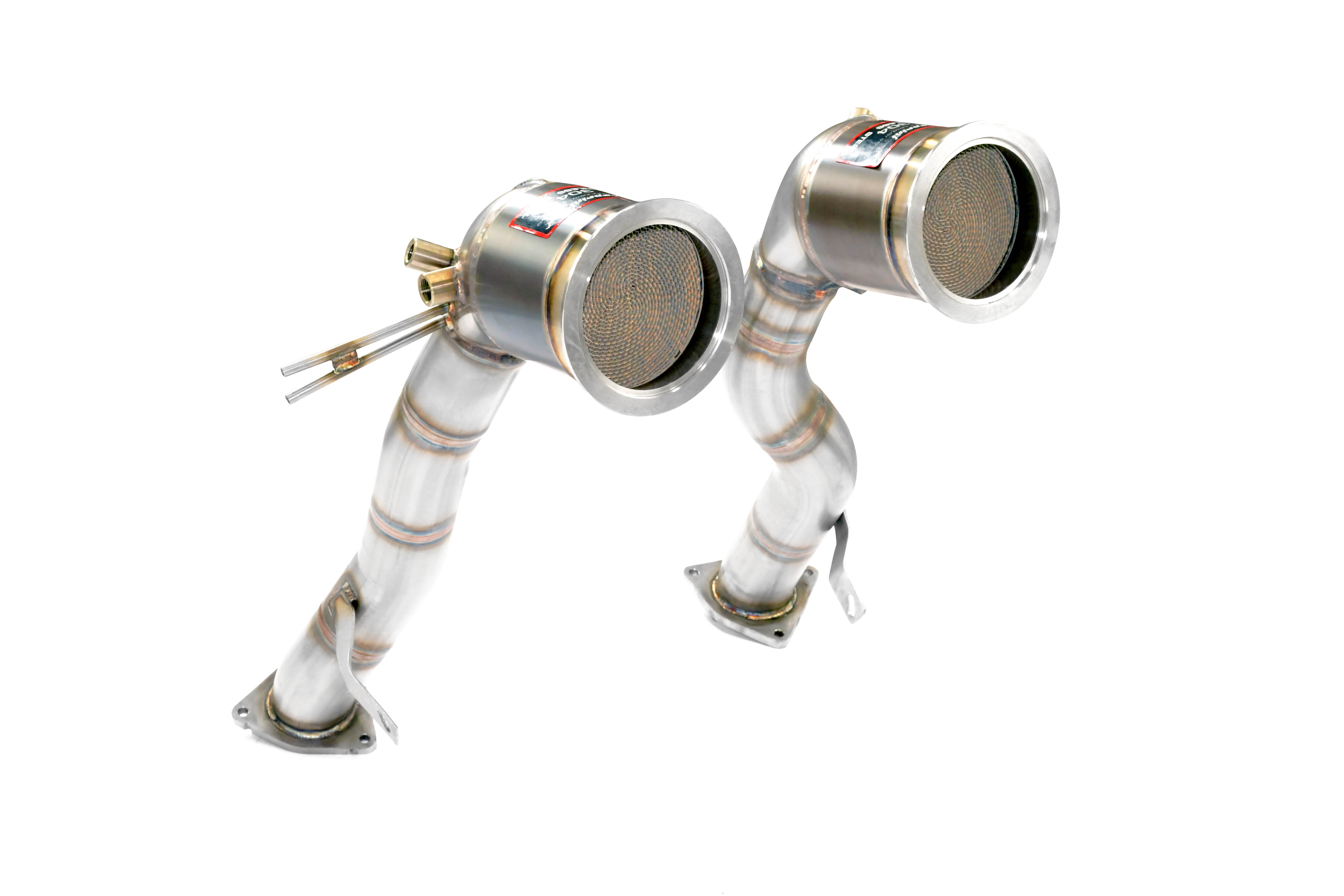Downpipe destro - sinistro + catalizzatore metallico<br>(Elimina GPF)<br>(Guida a destra / sinistra)