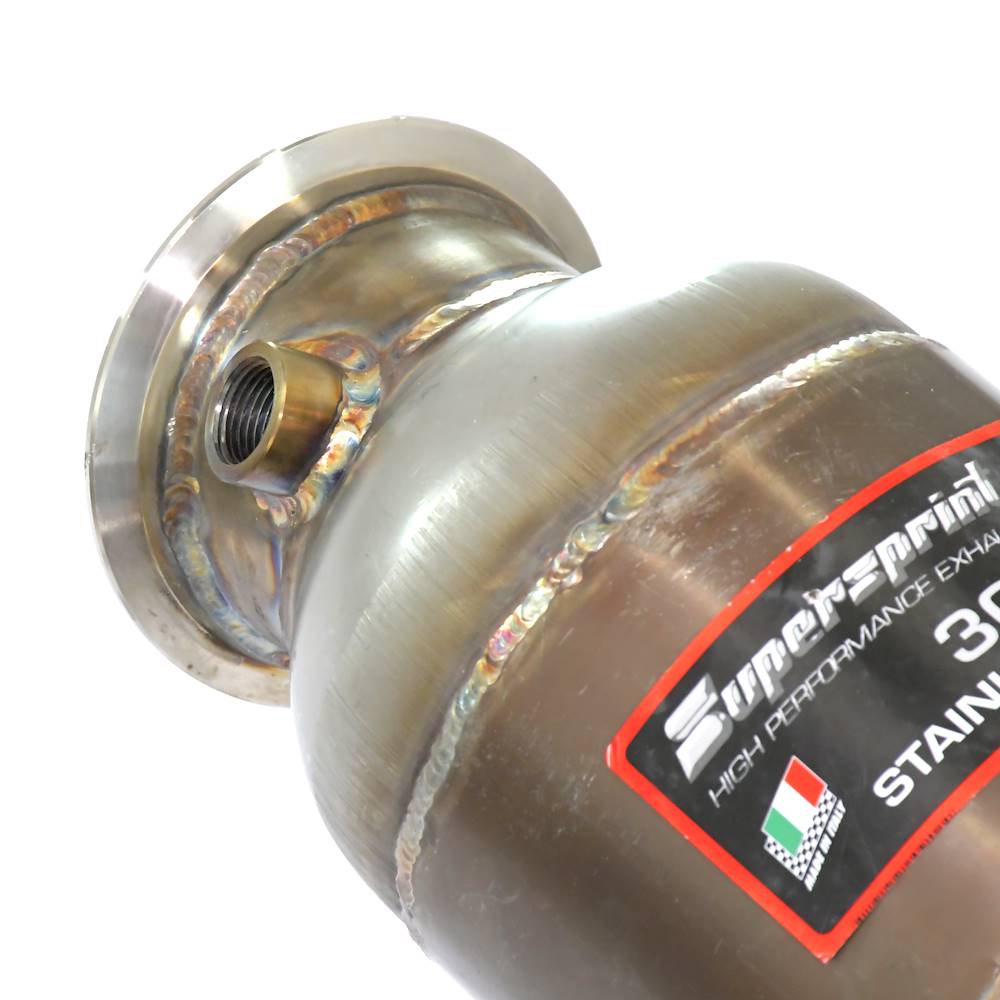 Kit tubo turbina + Catalizzatore metallico destro<br>Compatibile con impianto "Cat.-Back" di serie