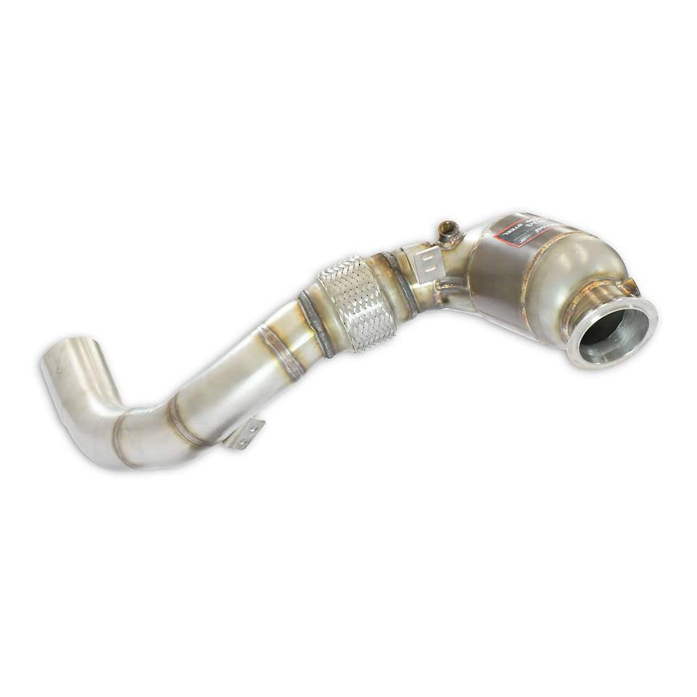 Kit tubo turbina + Catalizzatore metallico destro<br>Compatibile con impianto "Cat.-Back" di serie
