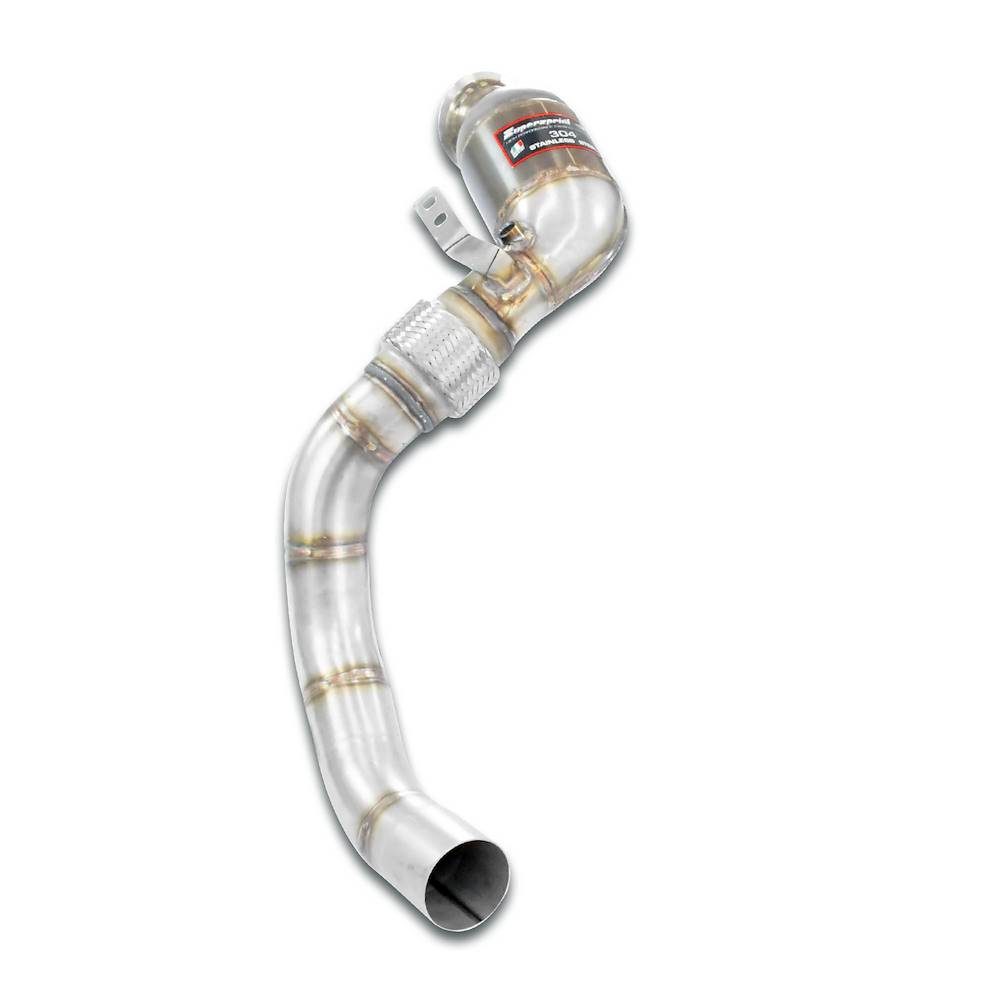 Kit tubo turbina + Catalizzatore metallico sinistro<br>Compatibile con impianto "Cat.-Back" di serie