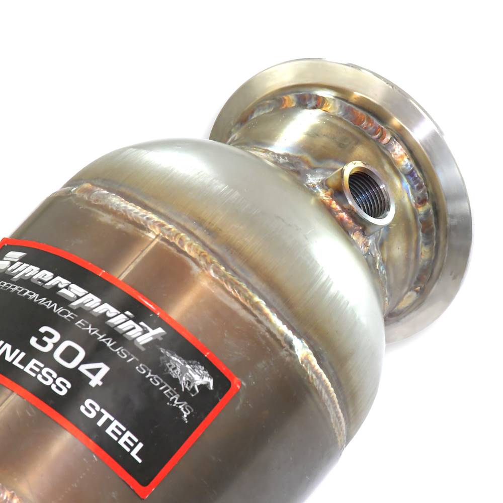 Kit tubo turbina + Catalizzatore metallico sinistro<br>Compatibile con impianto "Cat.-Back" di serie