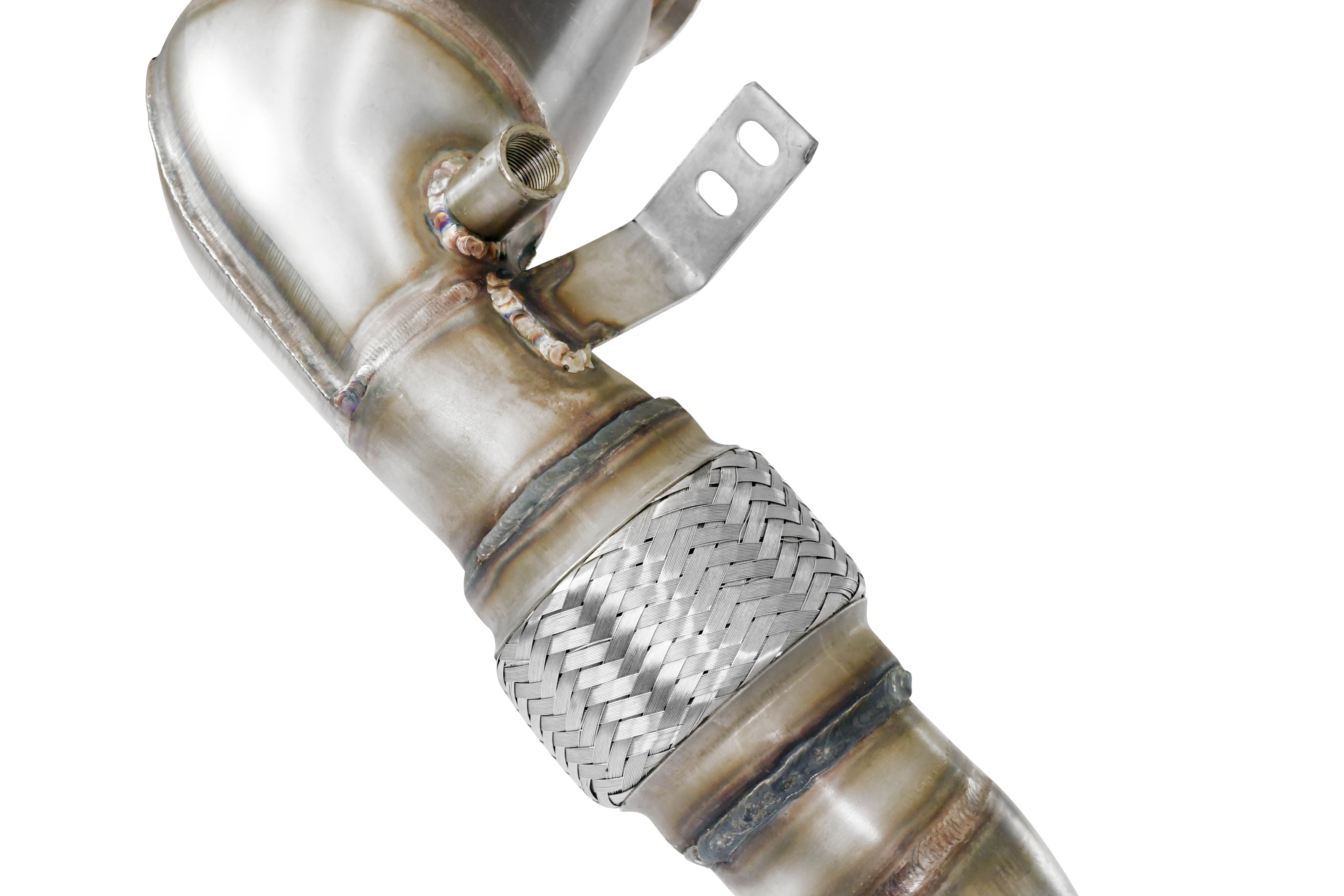 Downpipe + catalizzatore metallico destro