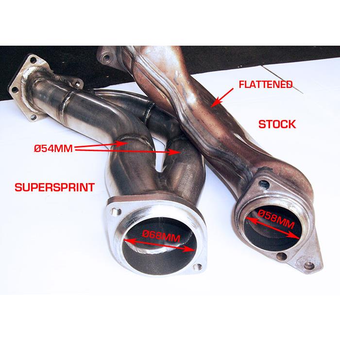 Turbo downpipe Destro - Sinistro<br>AISI 310S steel