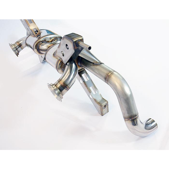 Posteriore "Racing" Destro - Sinistro<br>(Elimina catalizzatore di serie principali - da montare con terminali di serie)<br><strong><span style="color:#ea0000;">-18,0 Kg</span></strong>