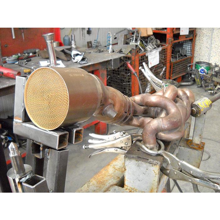 Downpipe + Catalizzatore metallico WRC<br>(Da saldare su collettore di serie) 