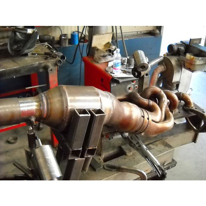 Downpipe + Catalizzatore metallico WRC<br>(Da saldare su collettore di serie) 