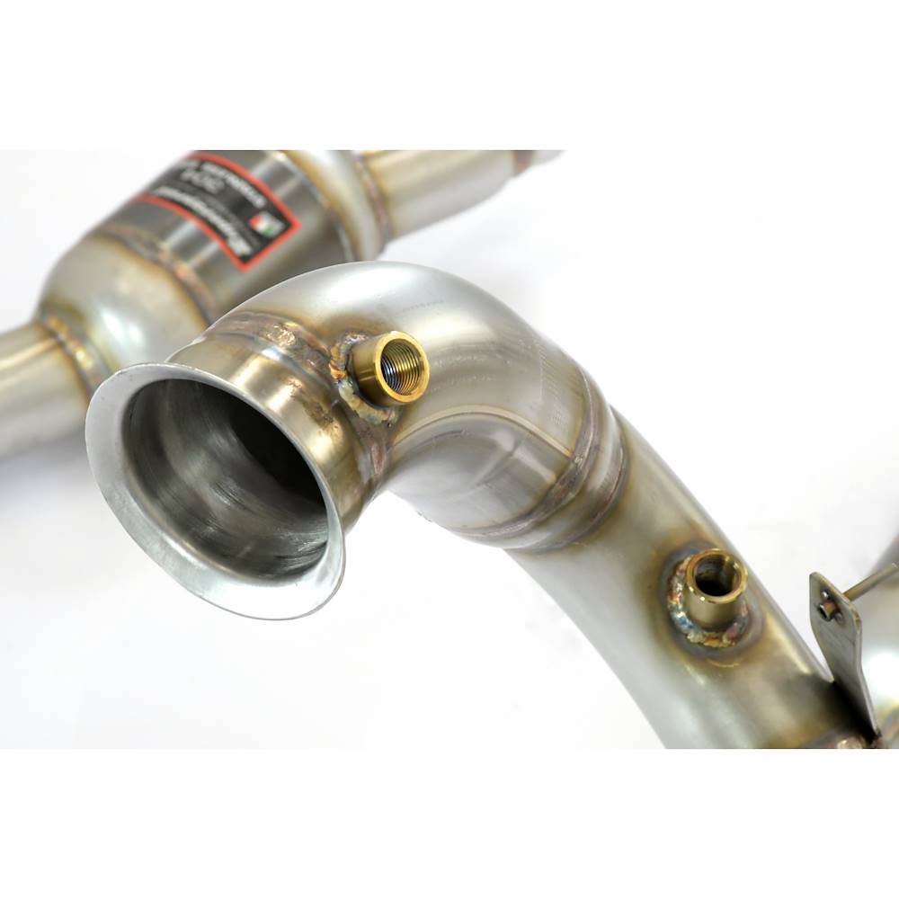 Downpipe Sinistro + catalizzatore metallico<br>(Elimina pre-catalizzatore)