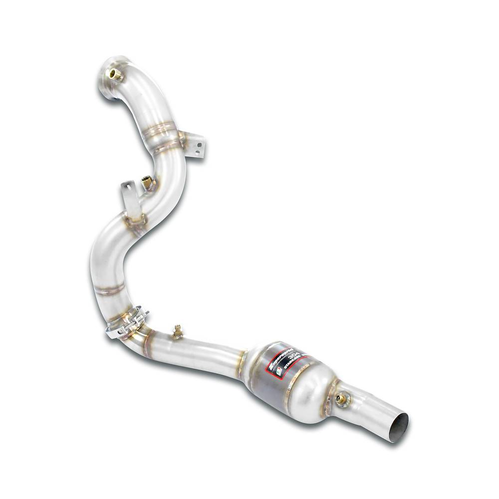 Downpipe Sinistro + catalizzatore metallico<br>(Elimina pre-catalizzatore)