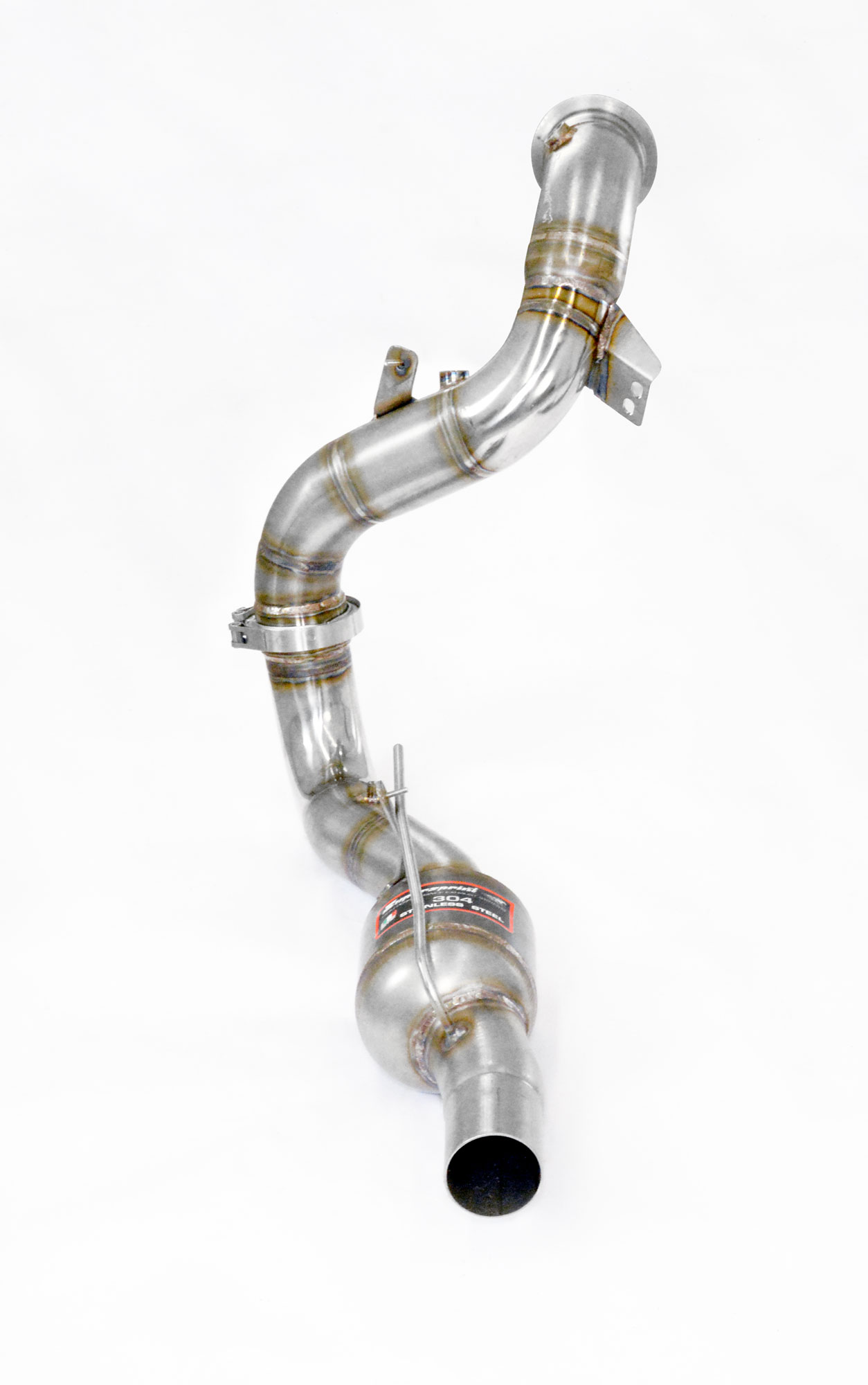 Downpipe Sinistro + catalizzatore metallico<br>(Elimina pre-catalizzatore) 