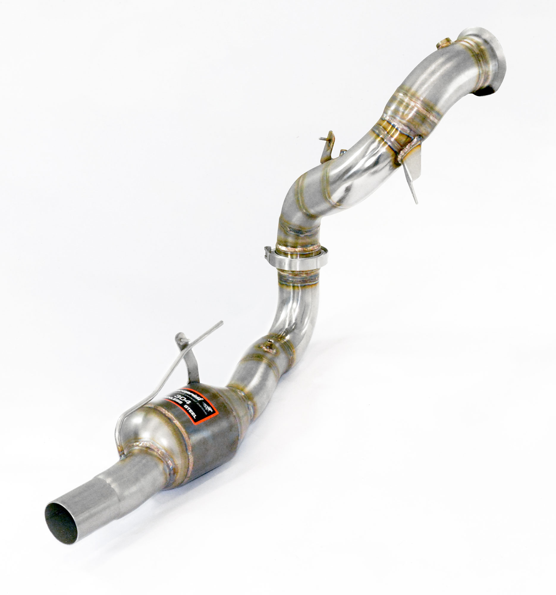 Downpipe Sinistro + catalizzatore metallico<br>(Elimina pre-catalizzatore) 