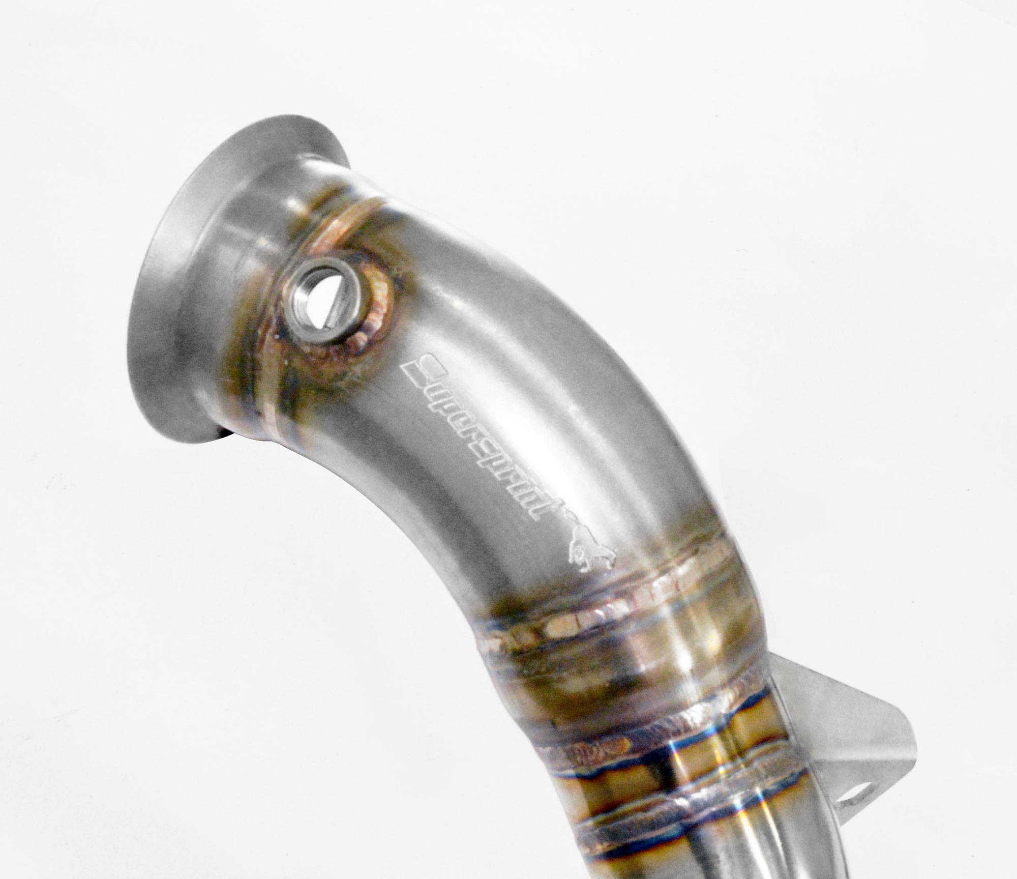 Downpipe Sinistro + catalizzatore metallico<br>(Elimina pre-catalizzatore) 