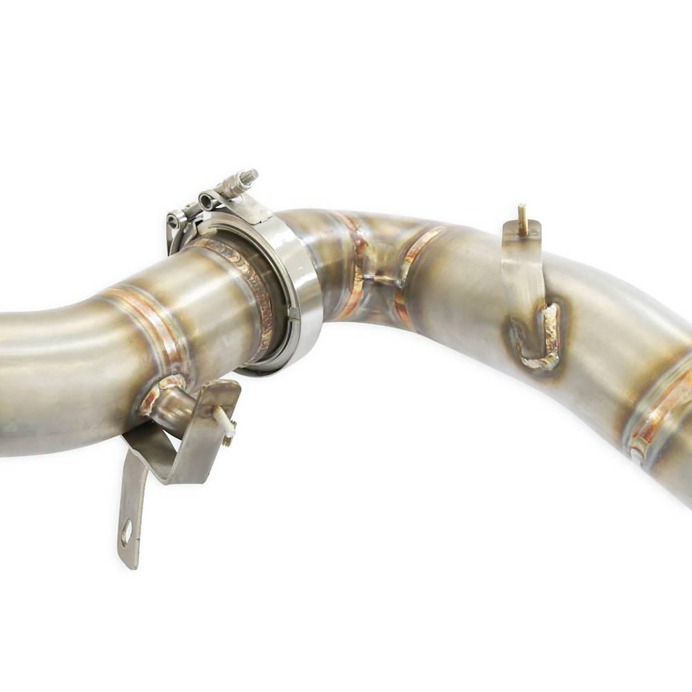 Downpipe Sinistro + catalizzatore primario metallico 200CPSI<br>Elimina catalizzatore secondario + GPF