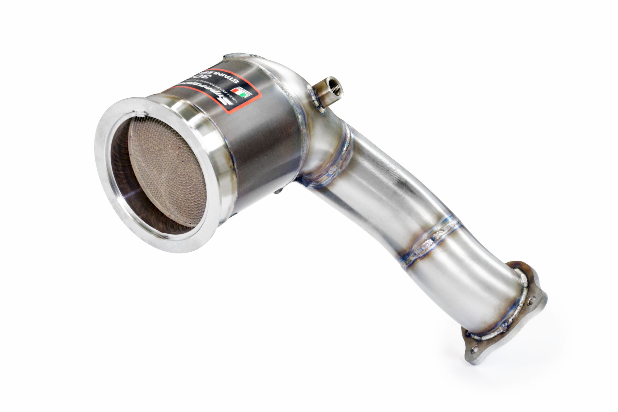Downpipe Sinistro + catalizzatore metallico<br>(Guida a sinistra / destra)