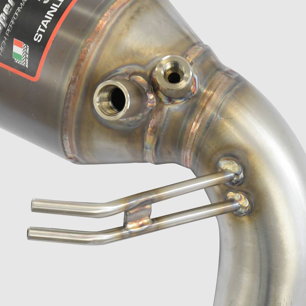 Downpipe Sinistro + catalizzatore metallico<br>(Guida a sinistra / destra)