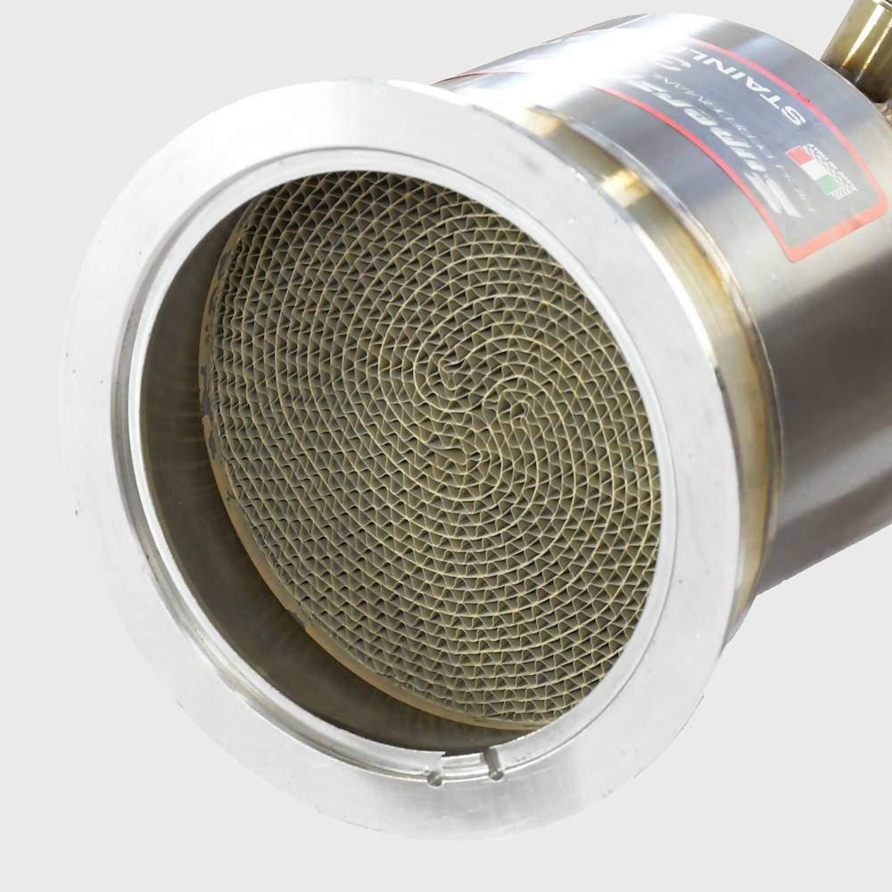 Downpipe Sinistro + catalizzatore metallico<br>(Guida a sinistra / destra)