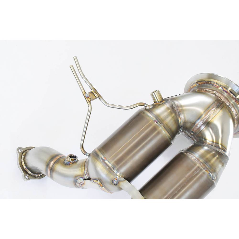 Downpipe destro - sinistro + catalizzatore metallico<br>Sostituisce catalizzatore di serie + GPF<br>(Guida a destra / sinistra)
