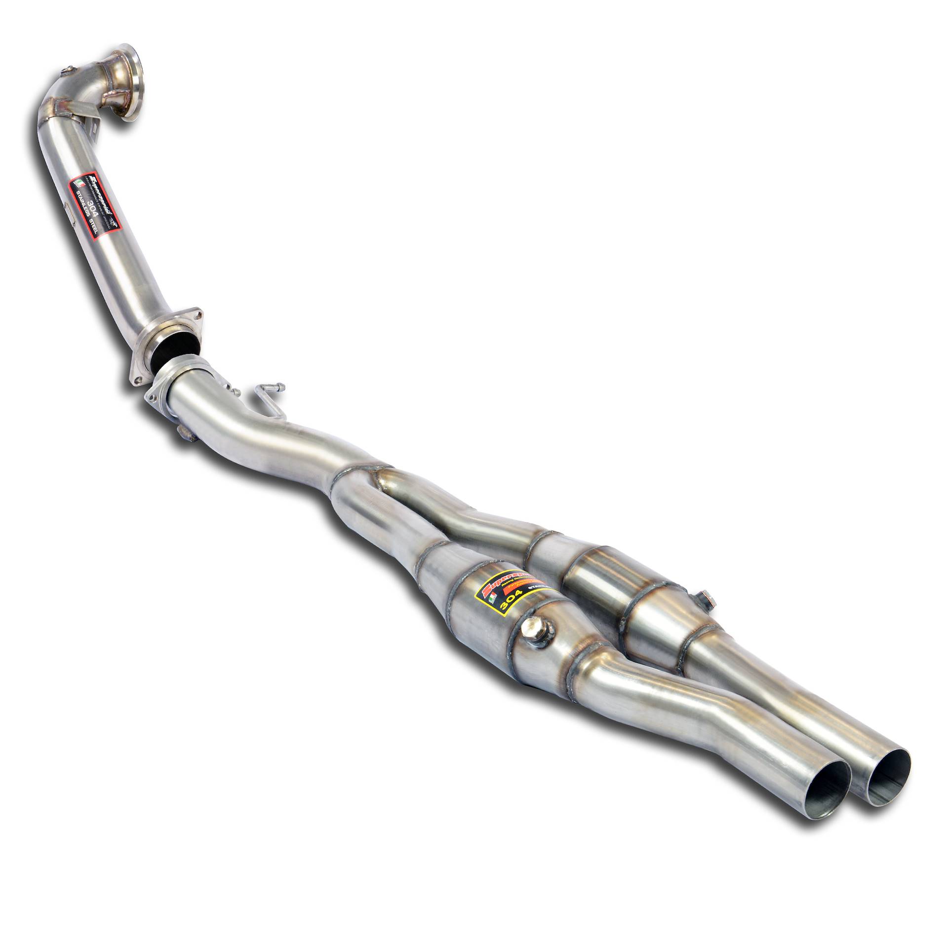 Kit downpipe + catalizzatori destro - sinistro 100CPSI<br>(Sostituisce pre-catalizzatore)
