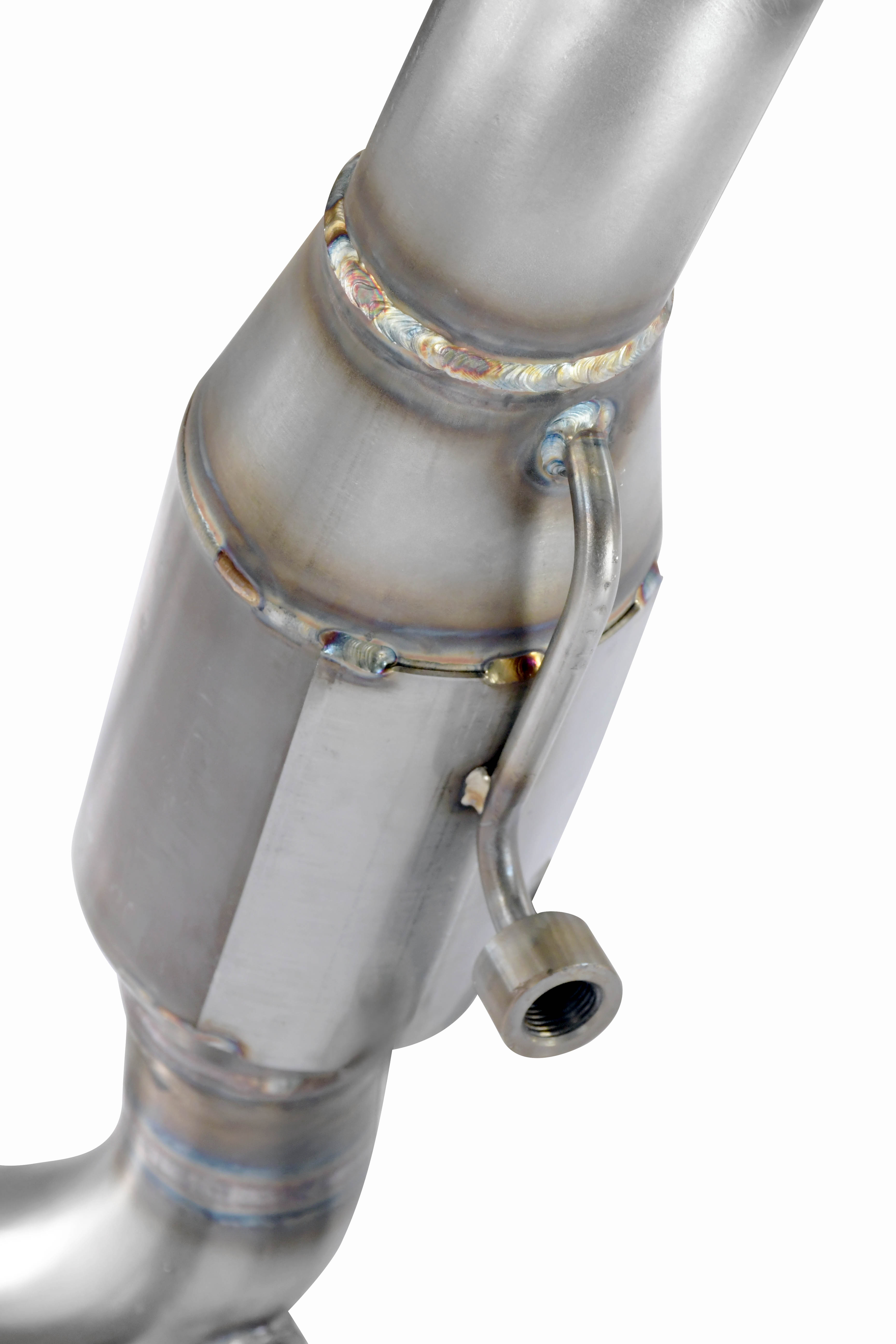 Downpipe + catalizzatore metallico 200CPSI<br>Con prese per sensori