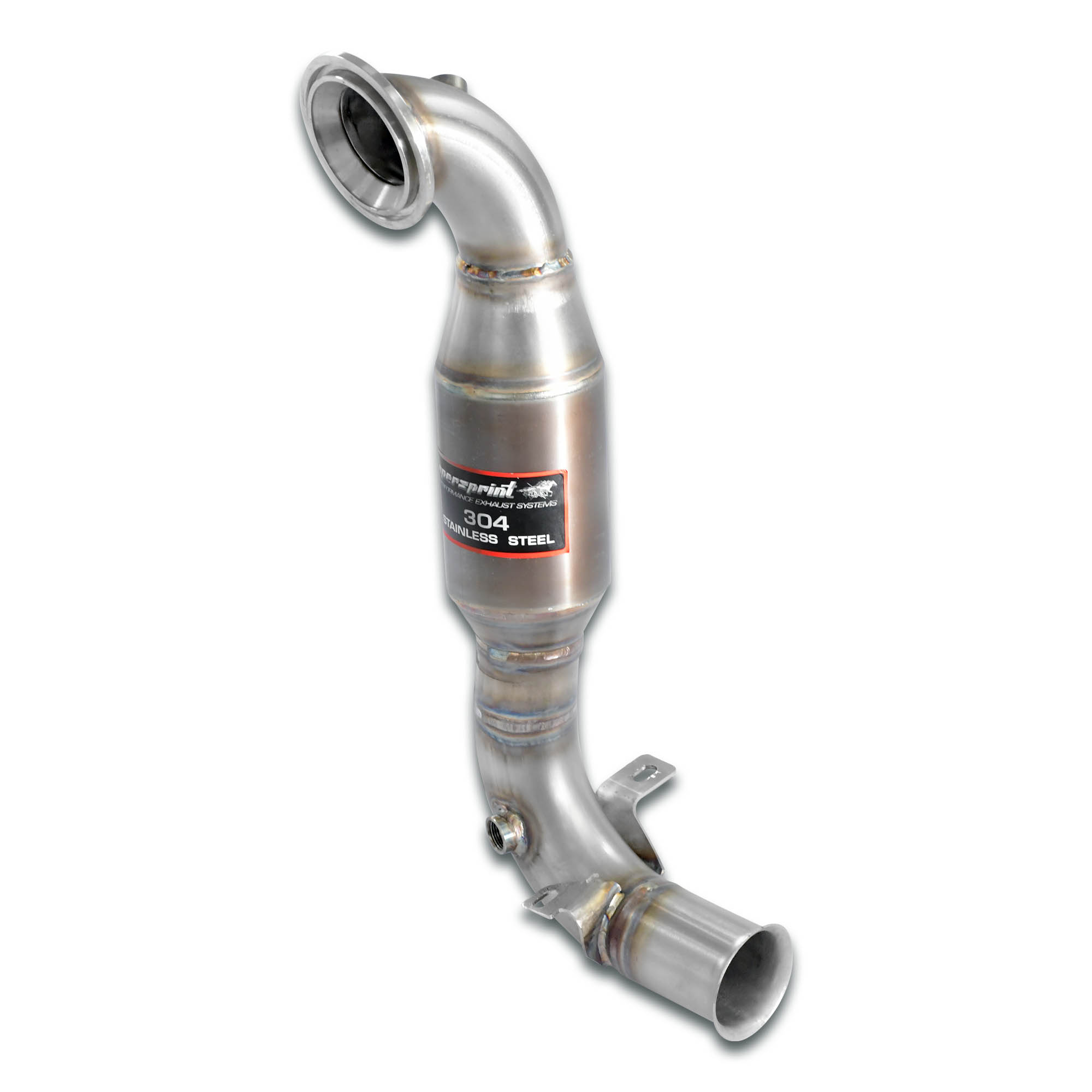 Downpipe + catalizzatore metallico 100CPSI<br>Con prese per sensori