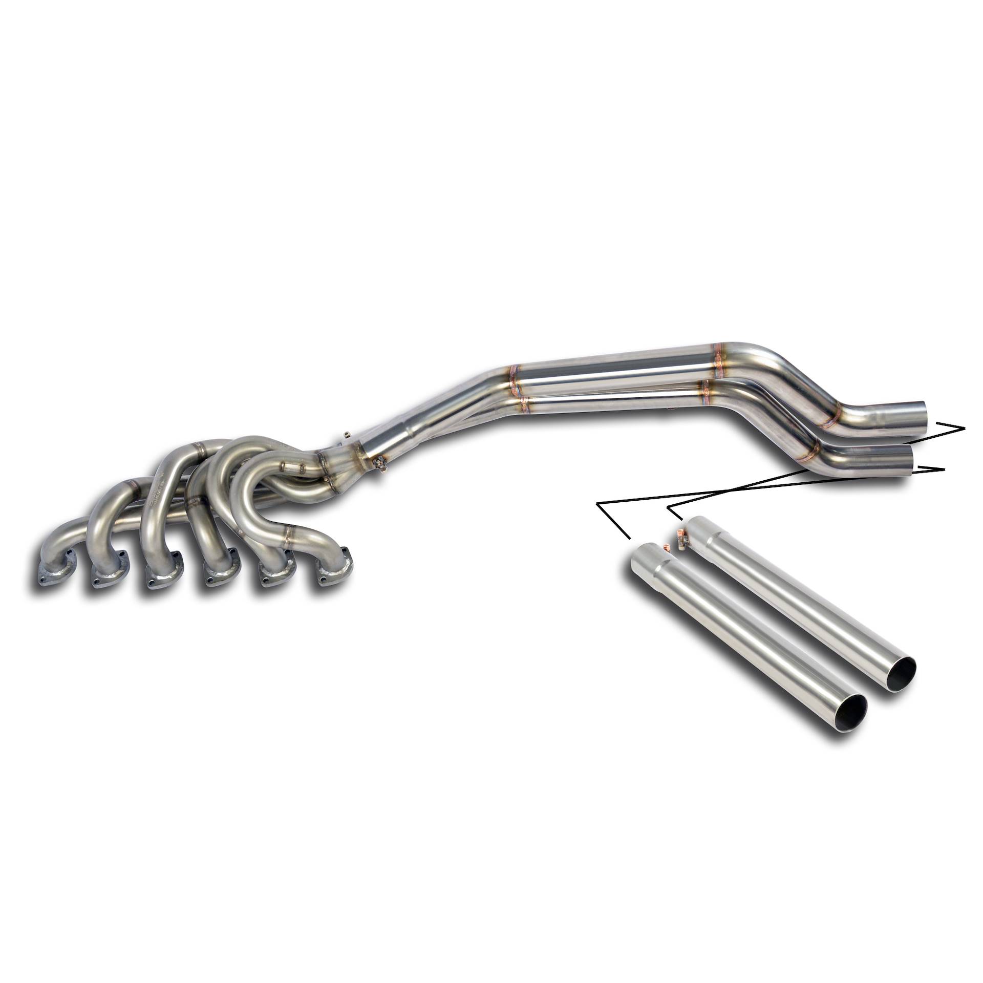 Collettore + tubi raccordo 100% Inox<br>(Guida a sinistra)