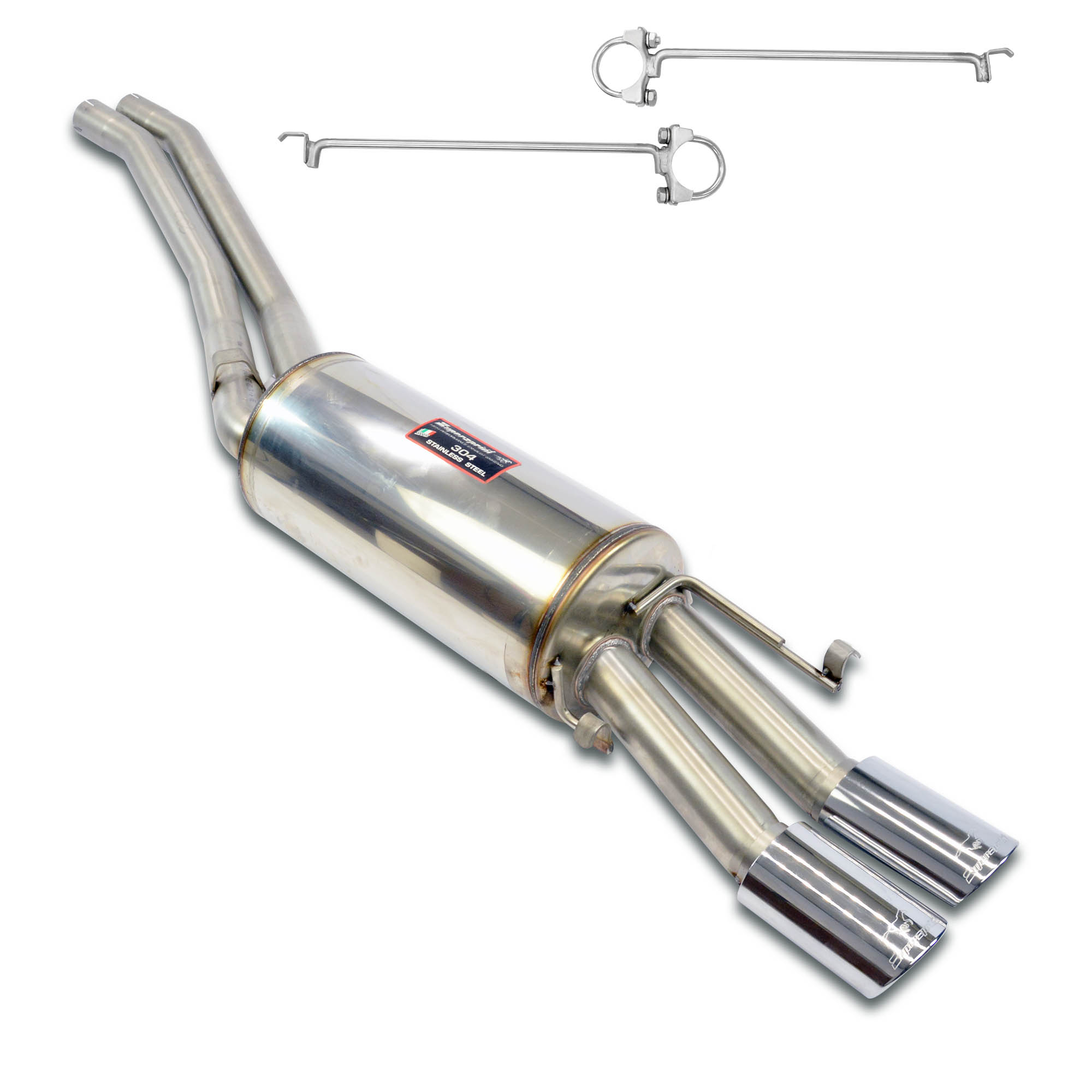 Kit tubi centrali + posteriore, terminali ovali 90x70<br>Per paraurti posteriore "AMG Wide Body"