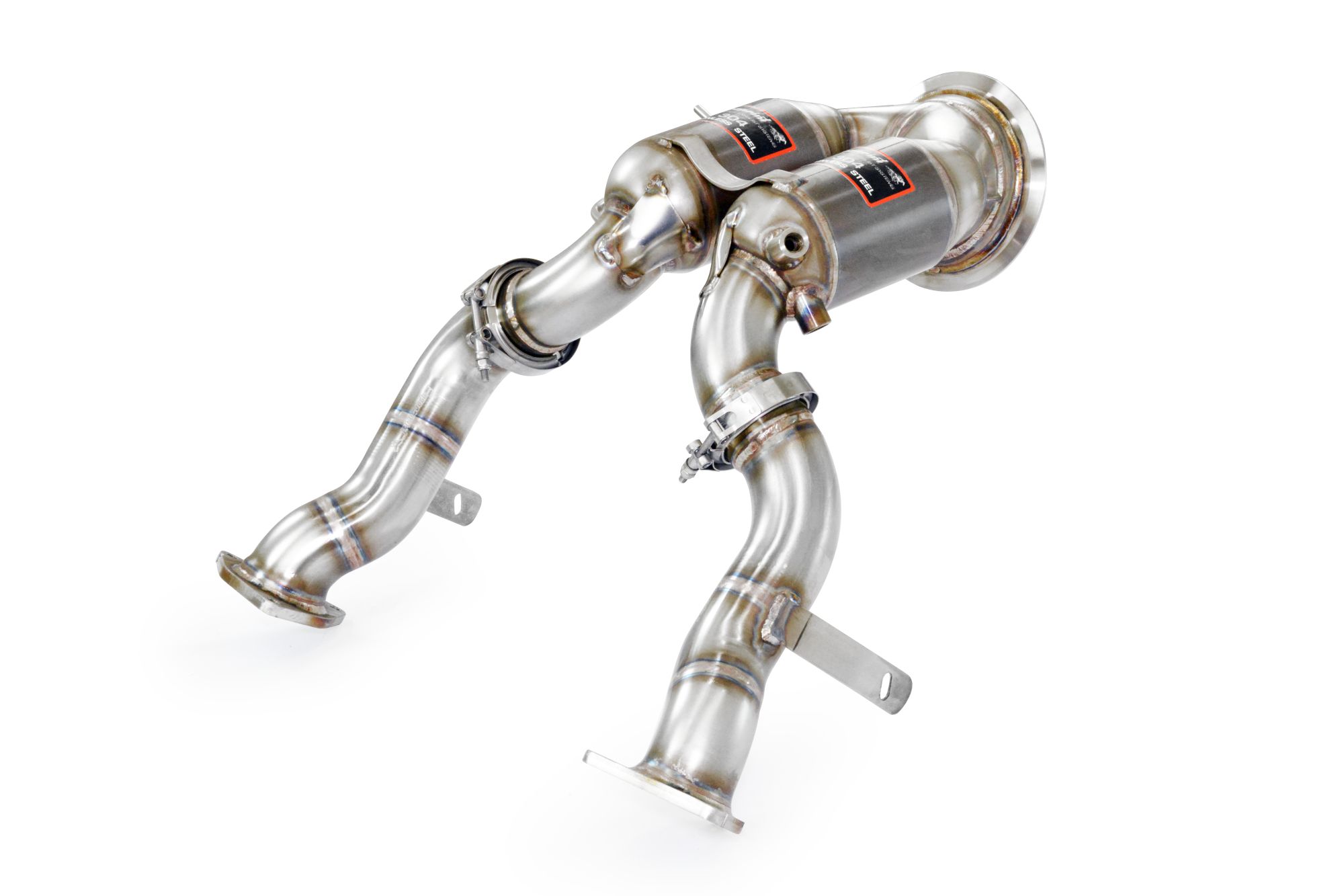 Downpipe + catalizzatore metallico destro - sinistro<br>(Guida a destra / sinistra)