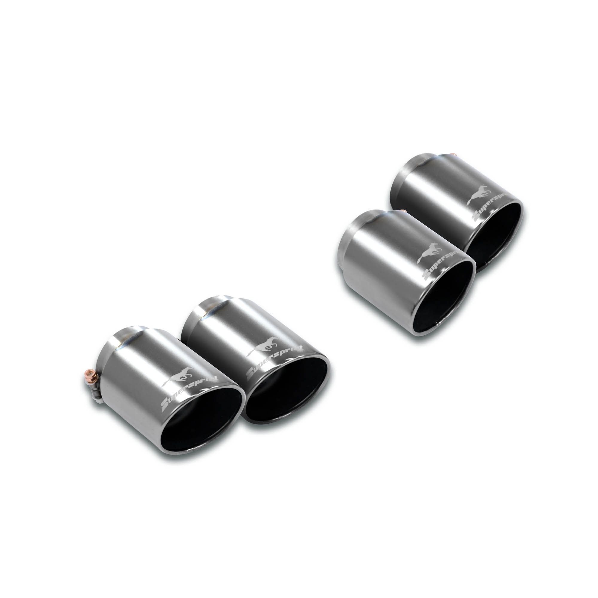 Kit terminali "Gun Metal Grey" - Rolled end, Destro OO100 - Sinistro OO100
