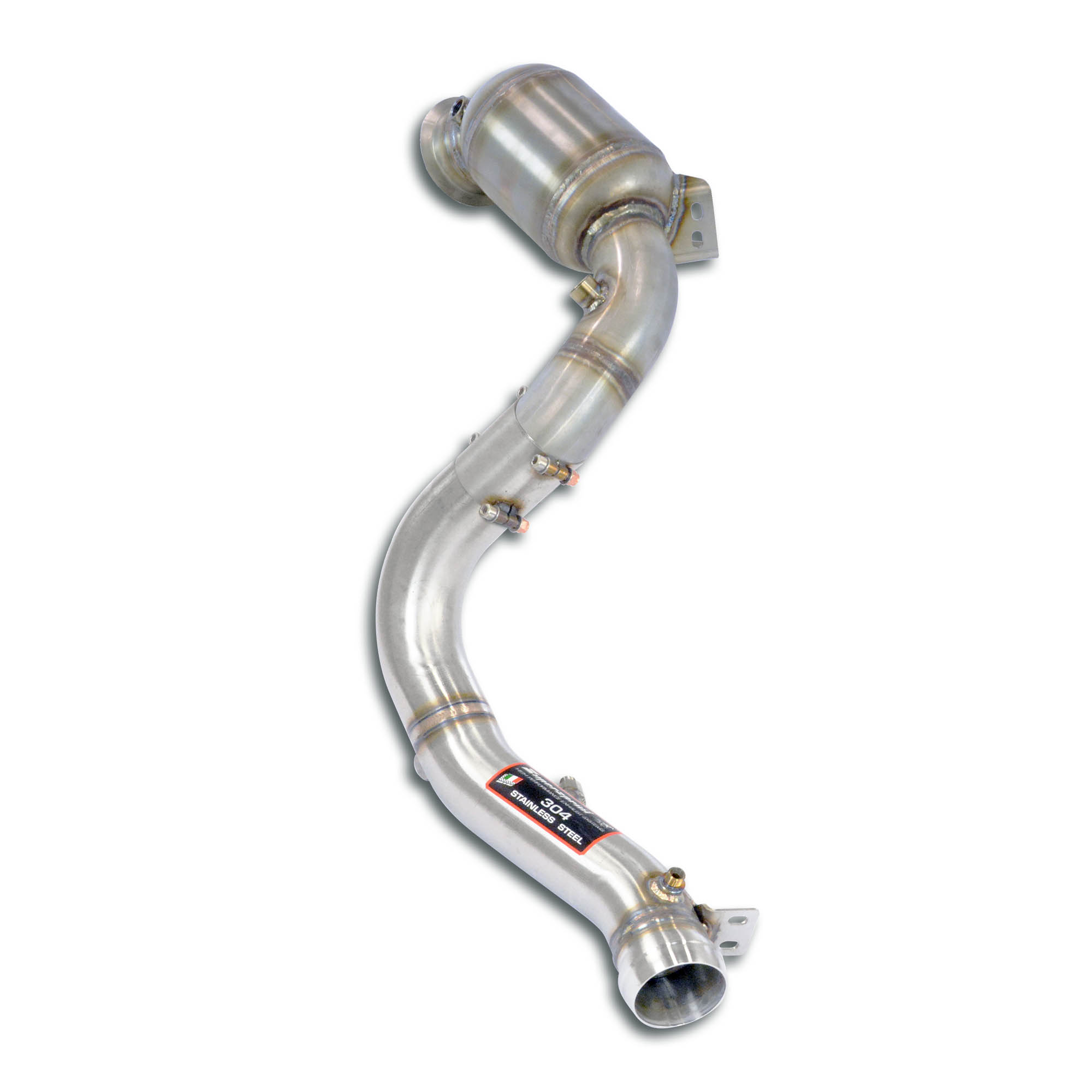 Downpipe Sinistro + pre-catalizzatore metallico<br>Elimina catalizzatore secondario