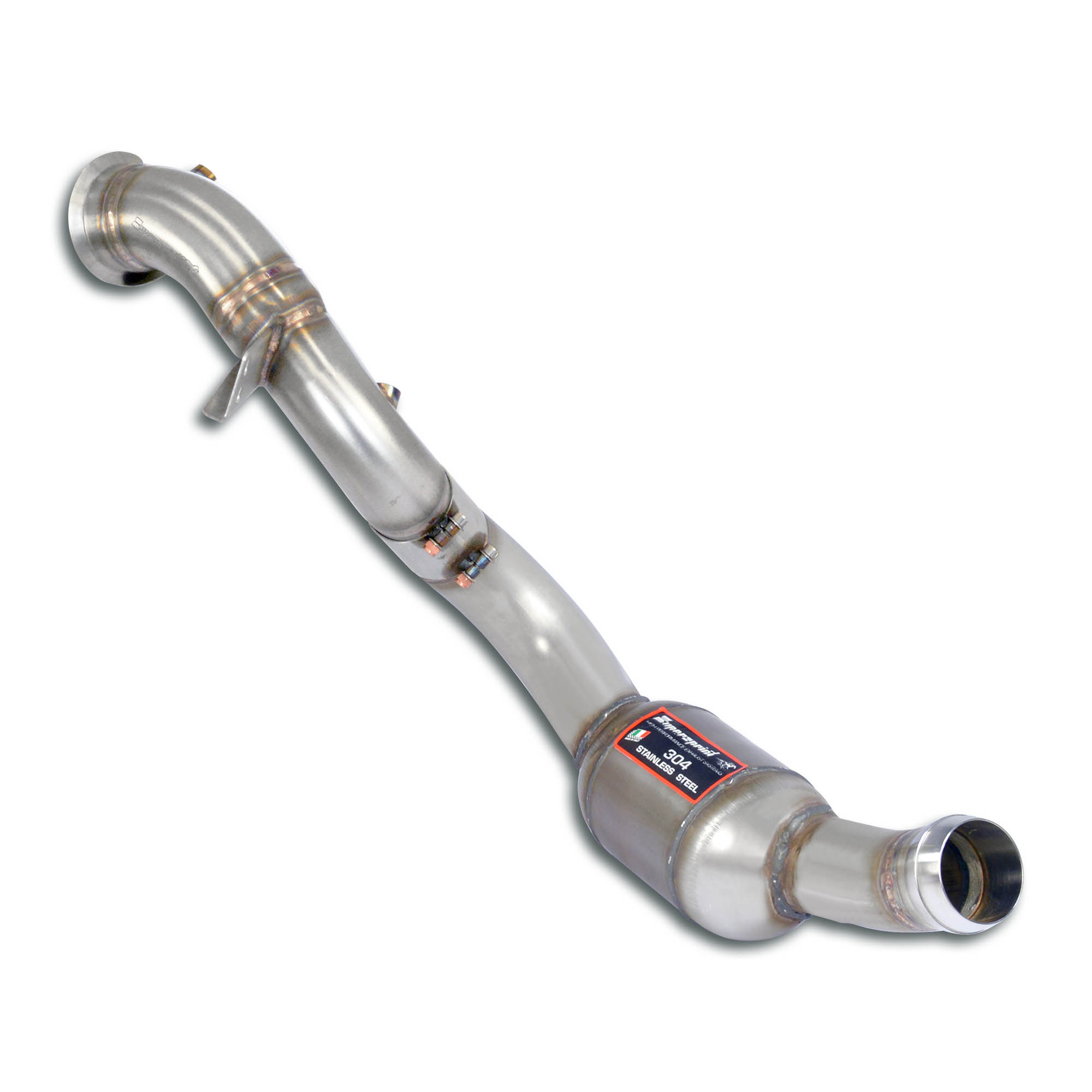 Downpipe Destro + catalizzatore metallico<br>Elimina catalizzatore primario