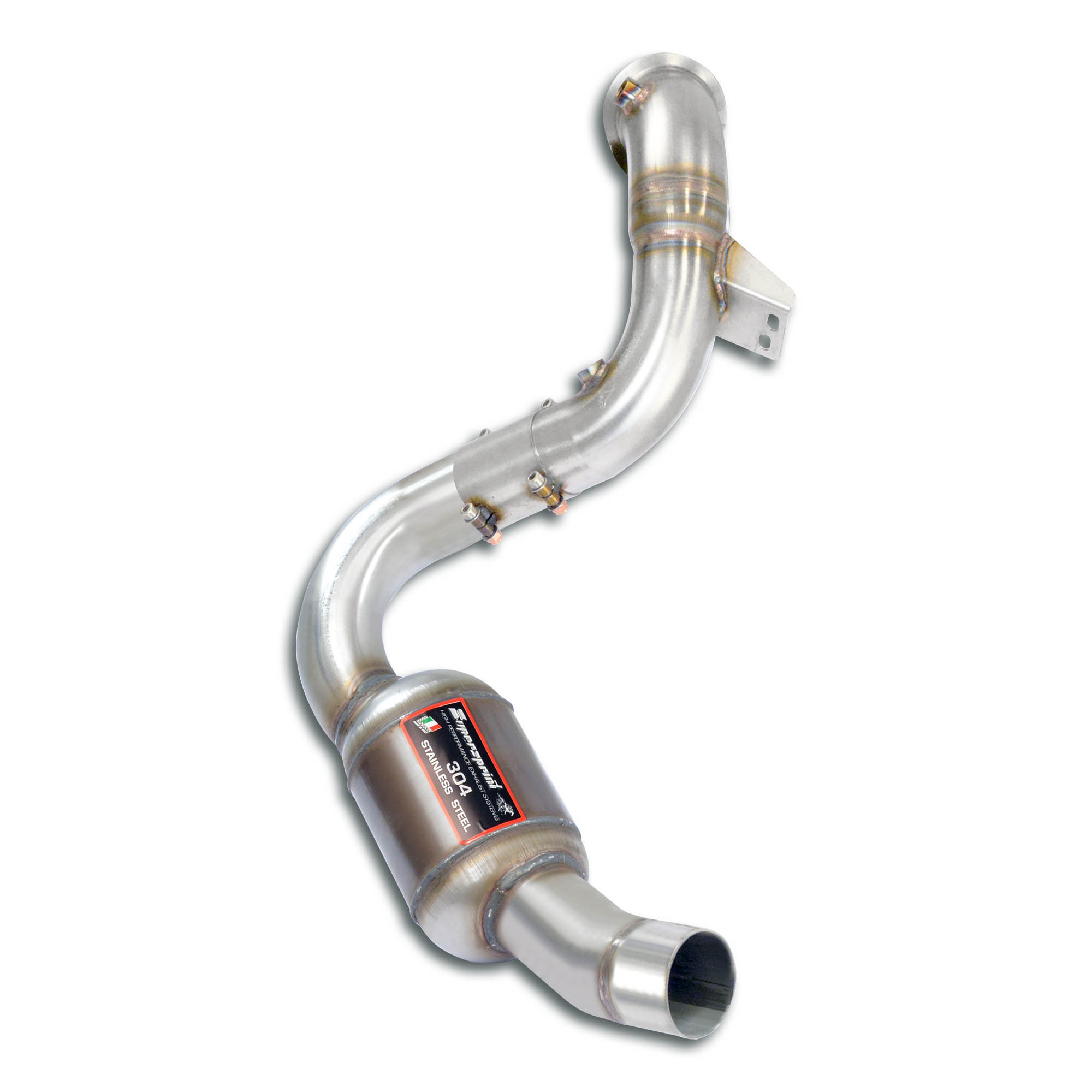 Downpipe Sinistro + catalizzatore metallico<br>Elimina catalizzatore primario