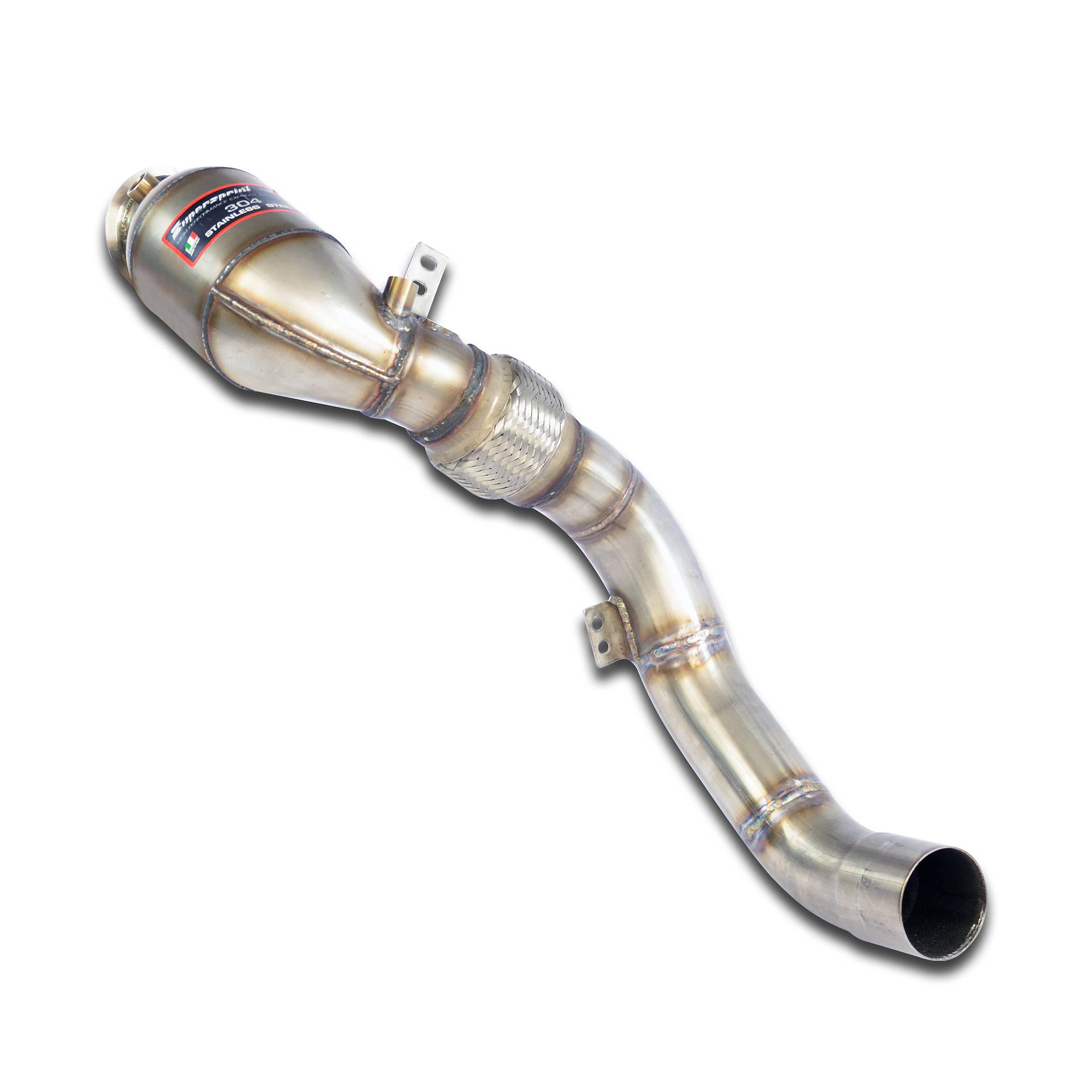 Kit tubo turbina + Catalizzatore metallico destro<br>Compatibile con impianto "Cat.-Back" di serie