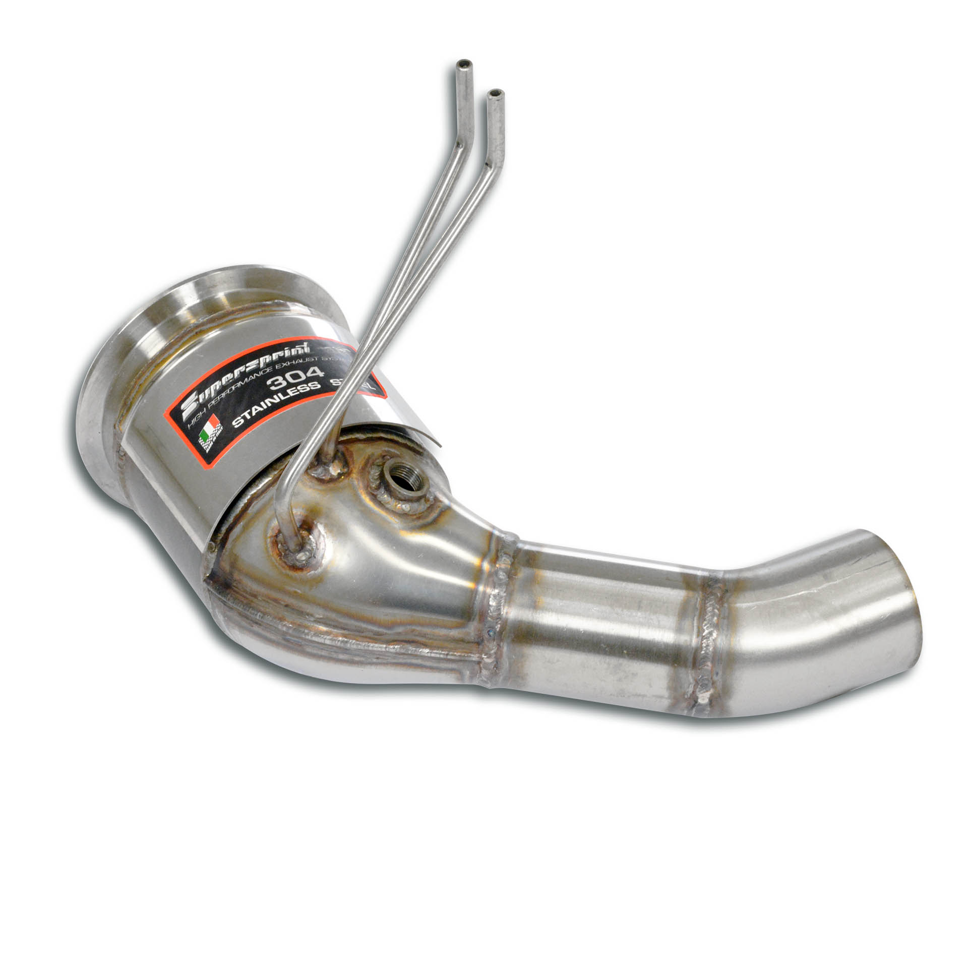 Downpipe Sinistro + Catalizzatore metallico<br>(Elimina GPF)