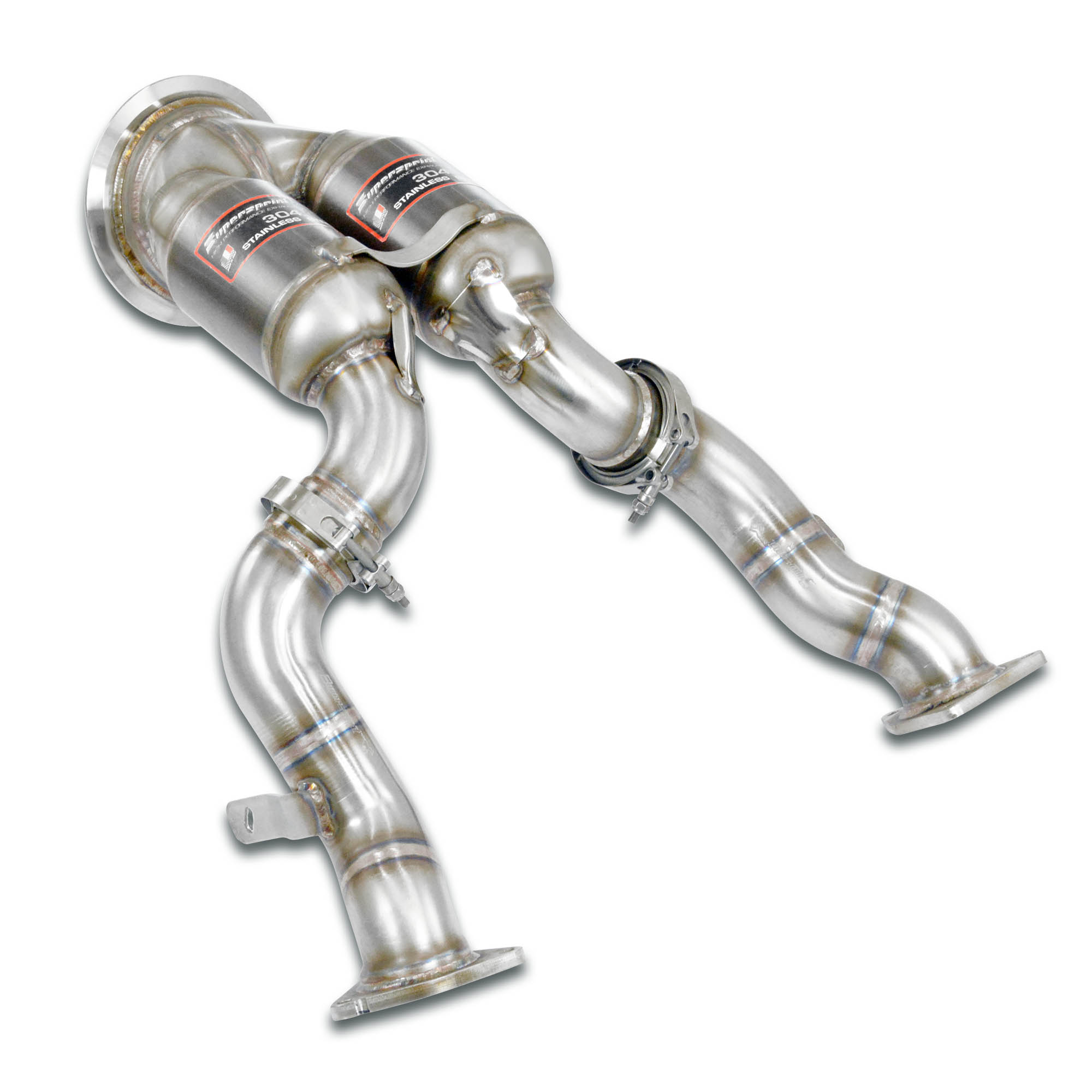 Downpipe + catalizzatore metallico destro - sinistro<br>(Guida a destra / sinistra)