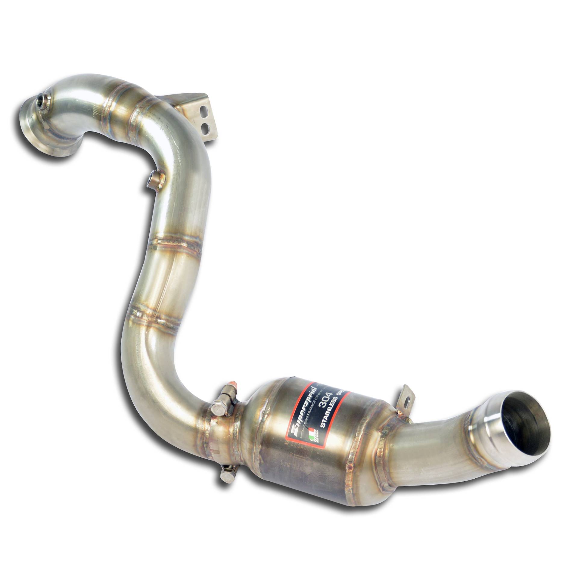 Downpipe Sinistro + catalizzatore metallico<br>Elimina catalizzatore primario + GPF (RHD - LHD)