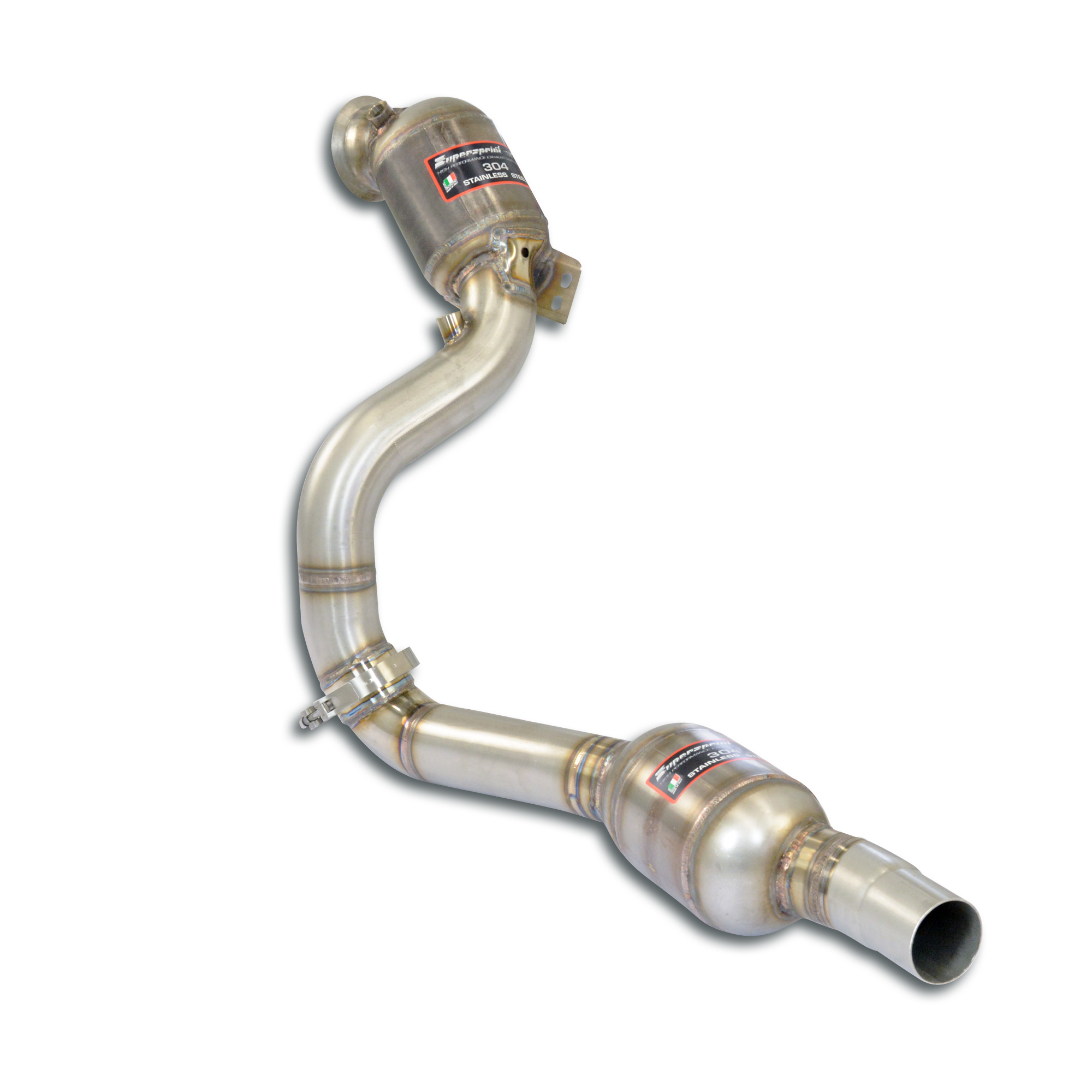 Downpipe Sinistro + doppio catalizzatore metallico