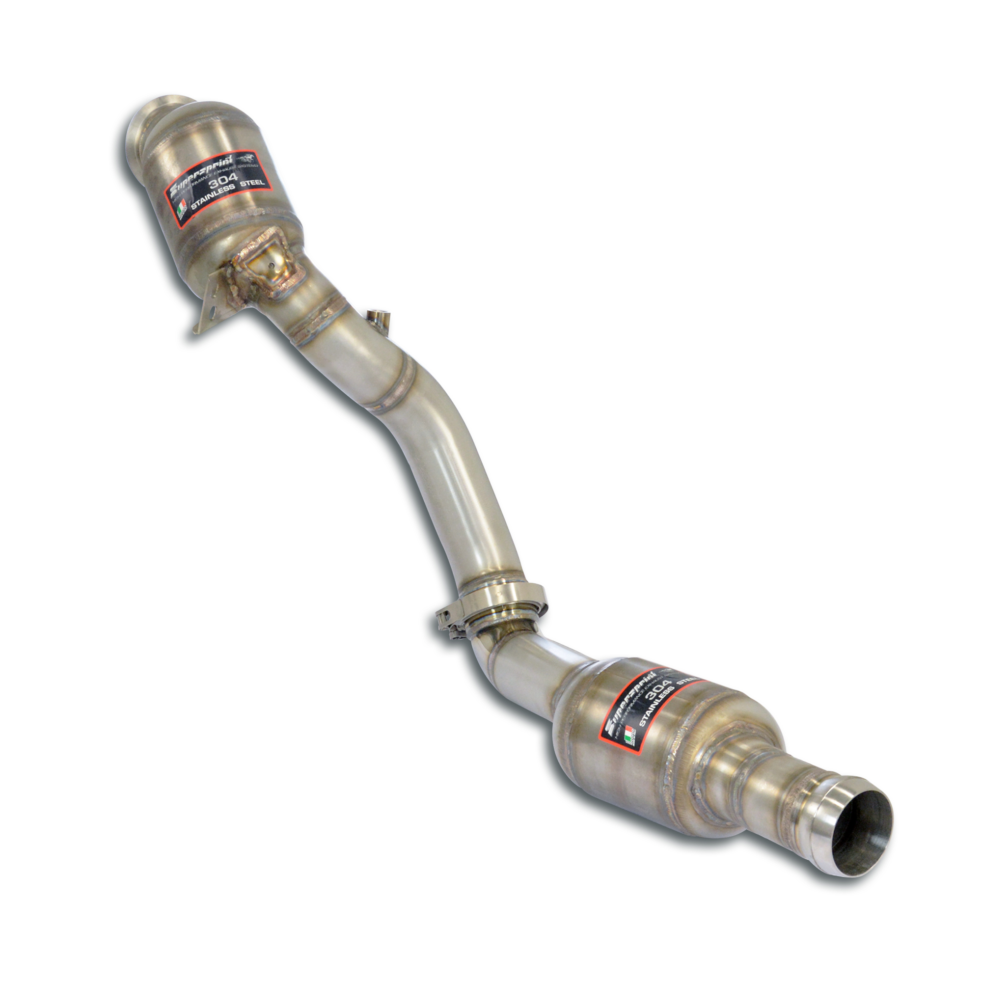 Downpipe Destro + doppio catalizzatore metallico 